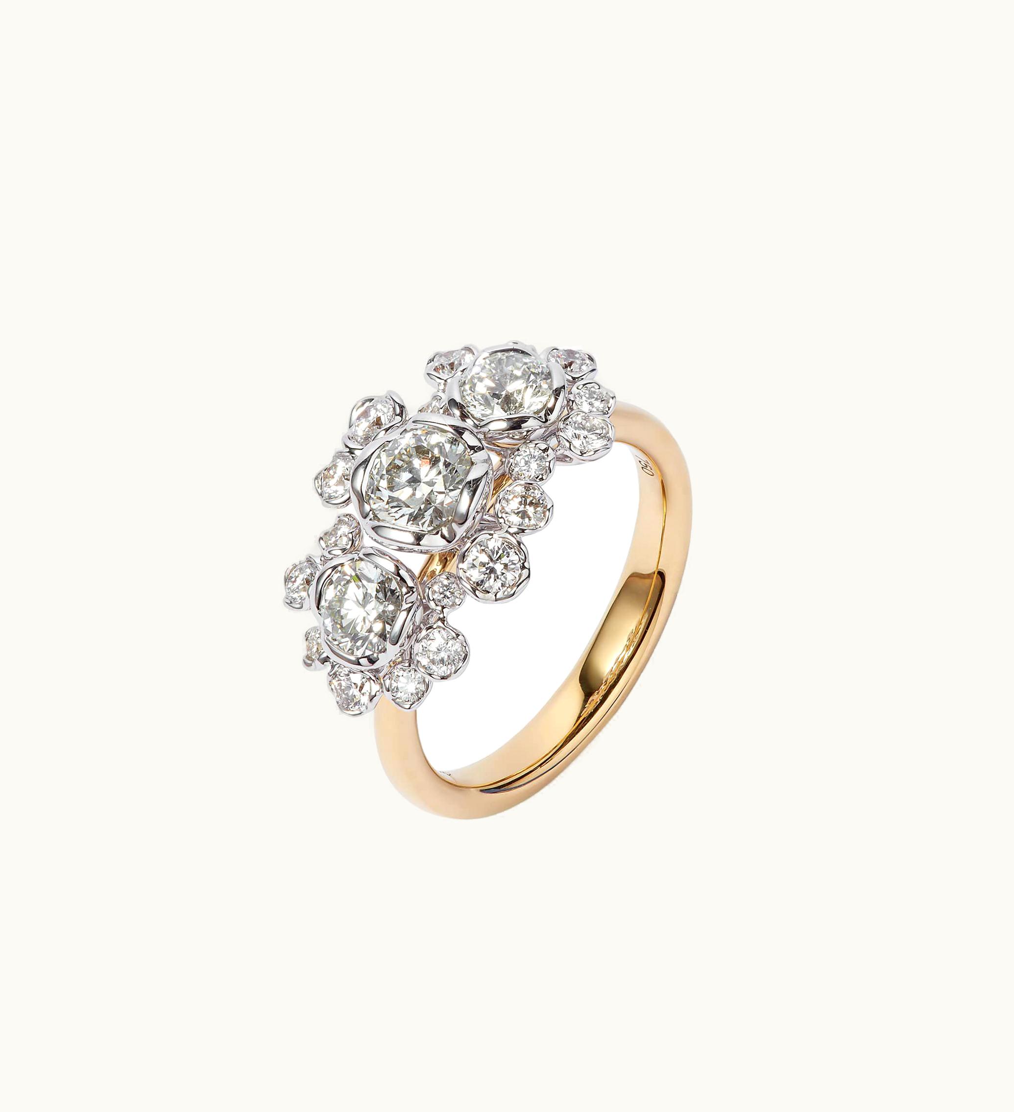 Annoushka Marguerite 18Ct Gold Triple Diamond Engagement Ring