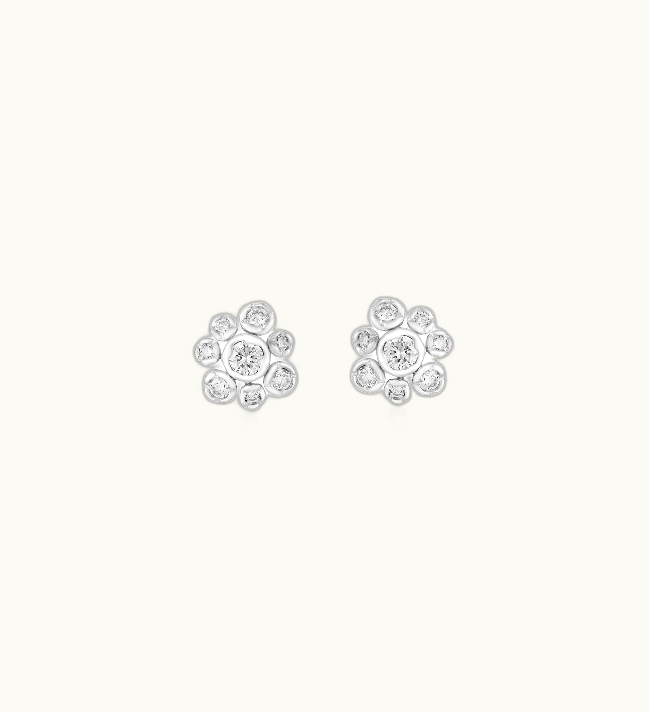 Annoushka Marguerite 18Ct White Gold Diamond Small Stud Earrings