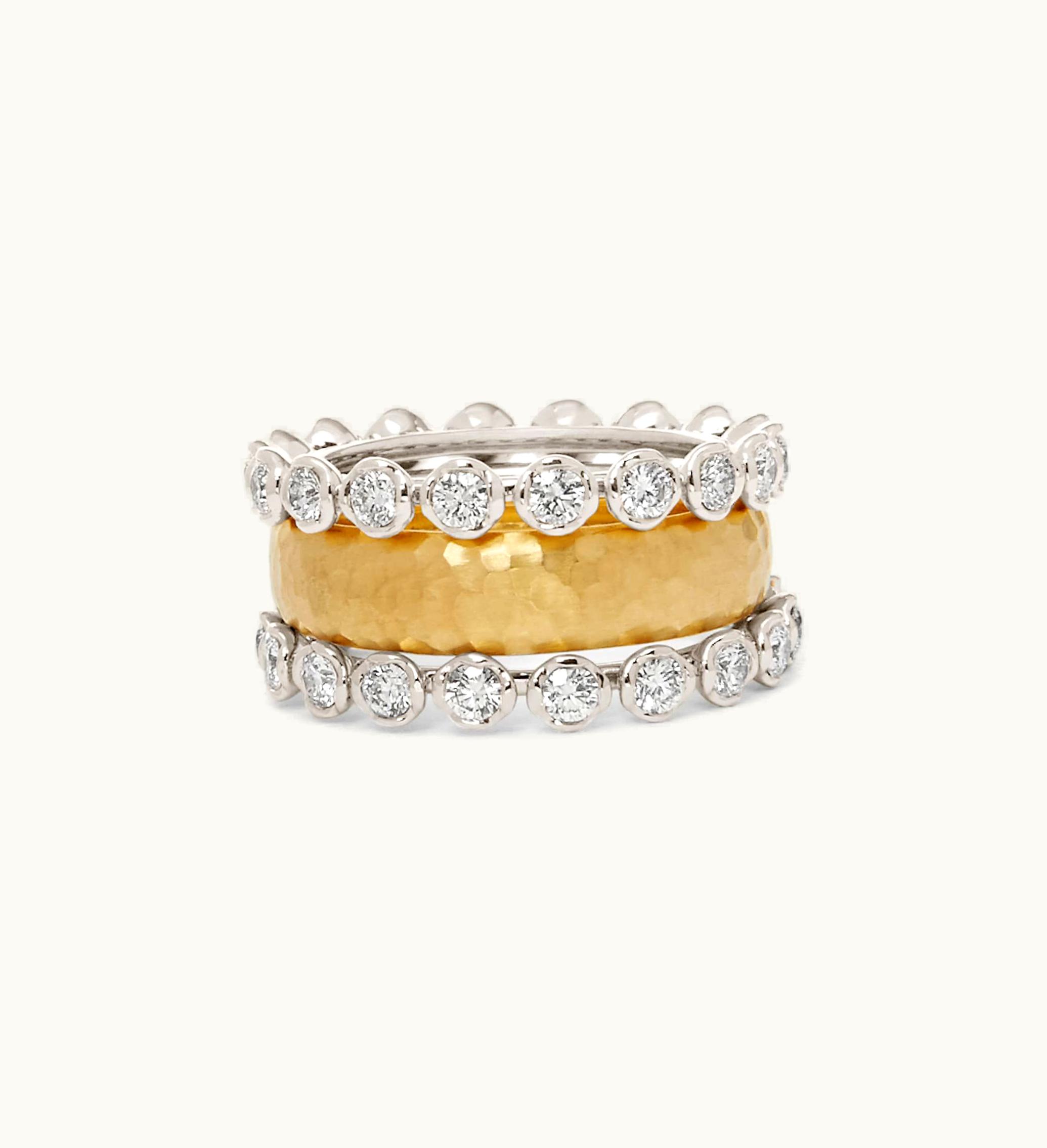 Annoushka Marguerite & Organza 18Ct Gold & Diamond Ring Stack