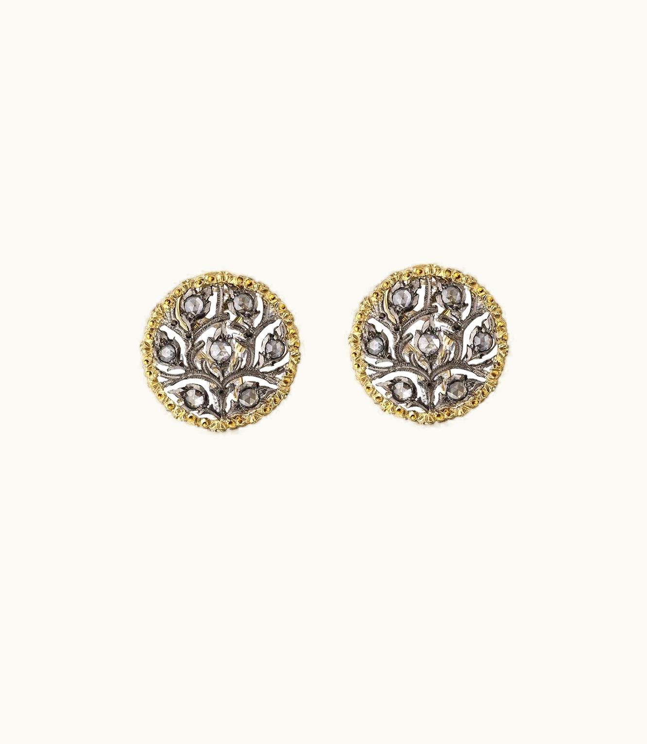 Buccellati Buccellati Ramage Earrings Earrings In Yellow Gold And Black Rhodium-Plated White Gold Set With Diamonds JAUEAR007043