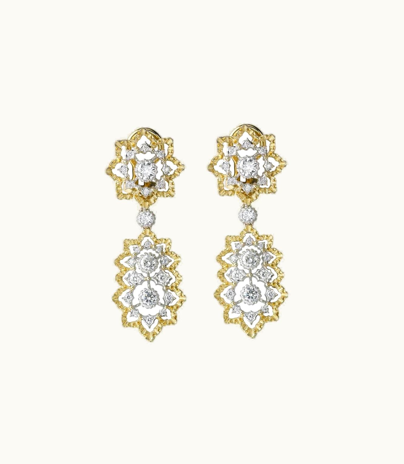 Buccellati Buccellati Rombi Earrings Earrings In Yellow And White Gold Set With Diamonds JAUEAR008049