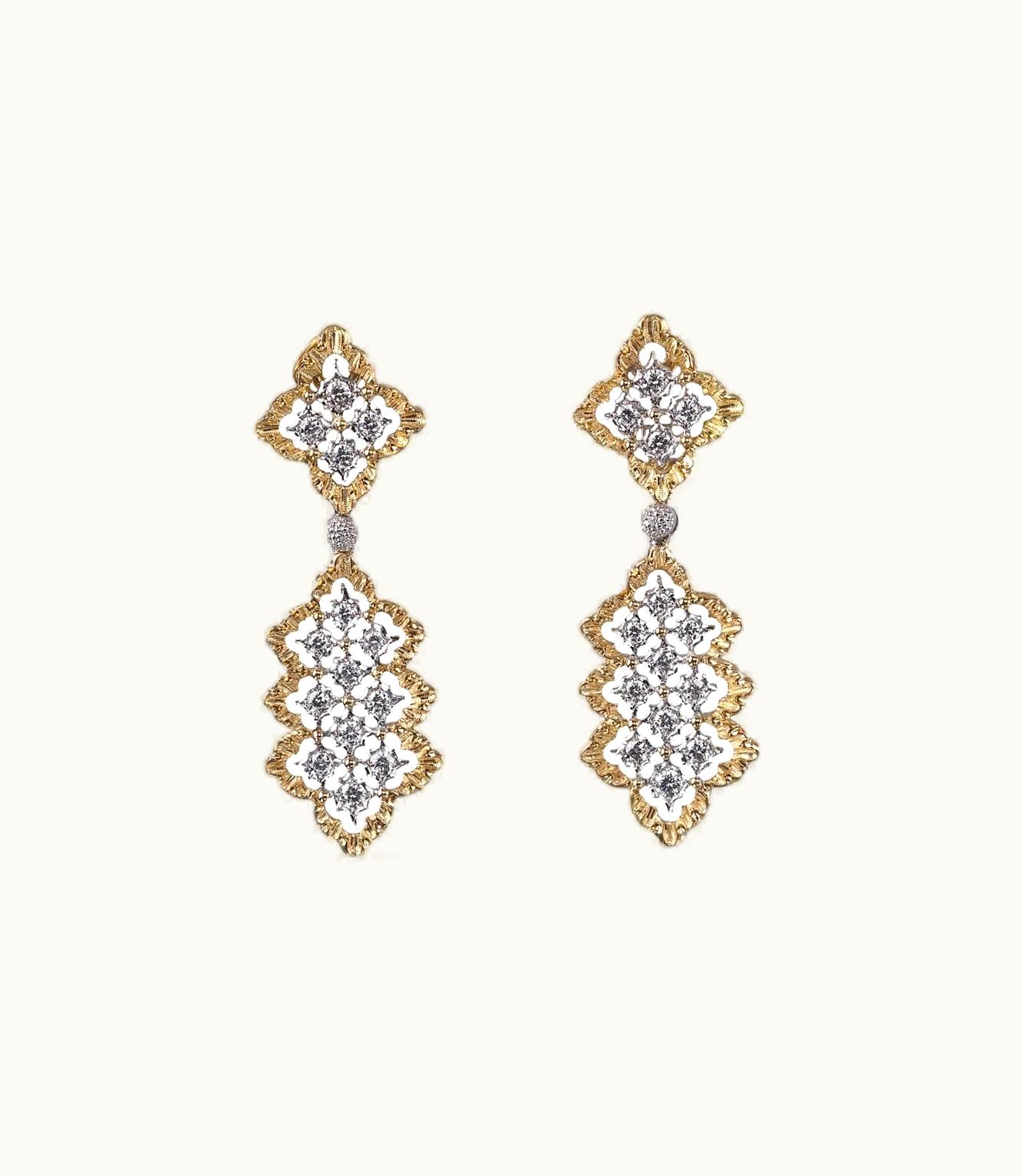 Buccellati Buccellati Rombi Earrings Earrings In Yellow And White Gold Set With Diamonds JAUEAR007764