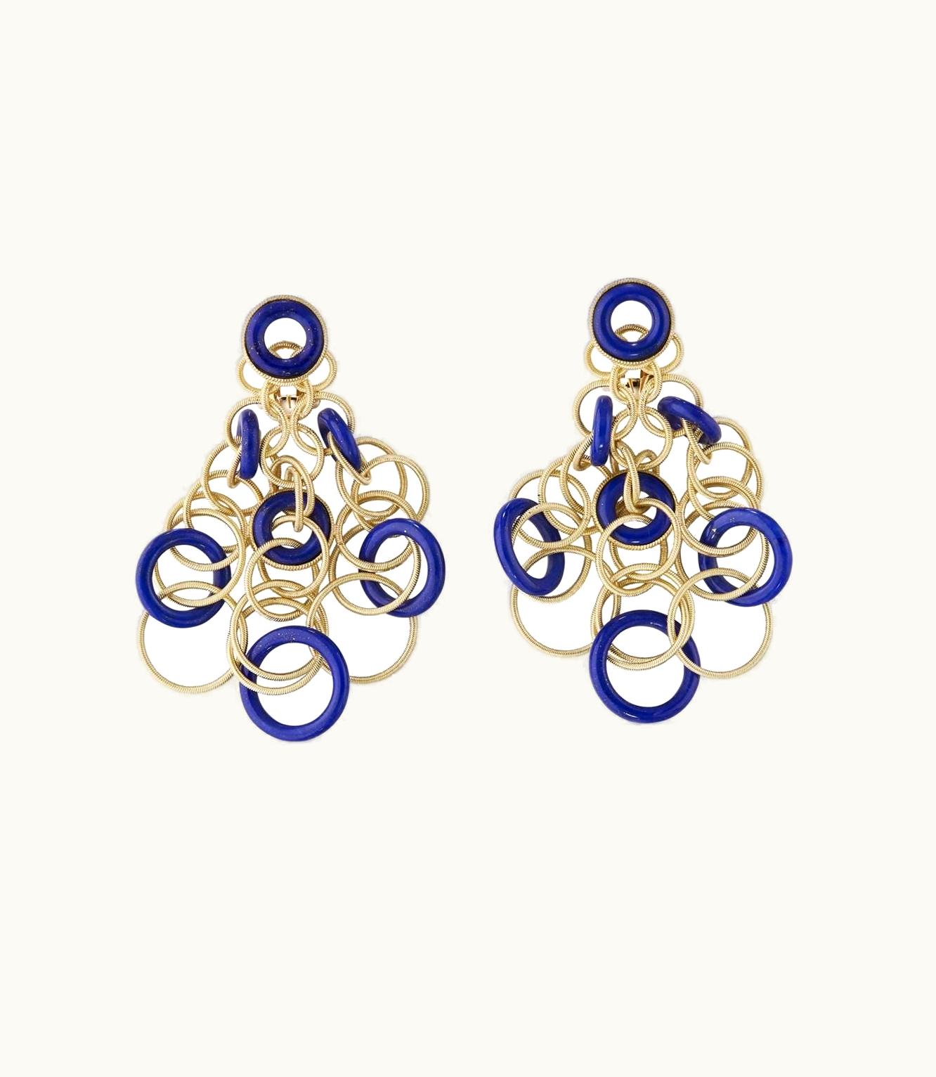 Buccellati Buccellati Hawaii Color Earrings Earrings In Yellow Gold Set With Lapis JAUEAR015059