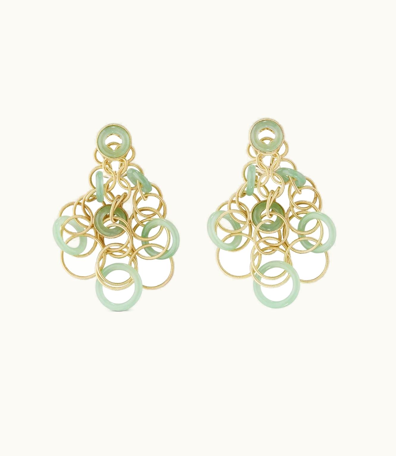Buccellati Buccellati Hawaii Color Earrings Earrings In Yellow Gold Set With Jade JAUEAR015062