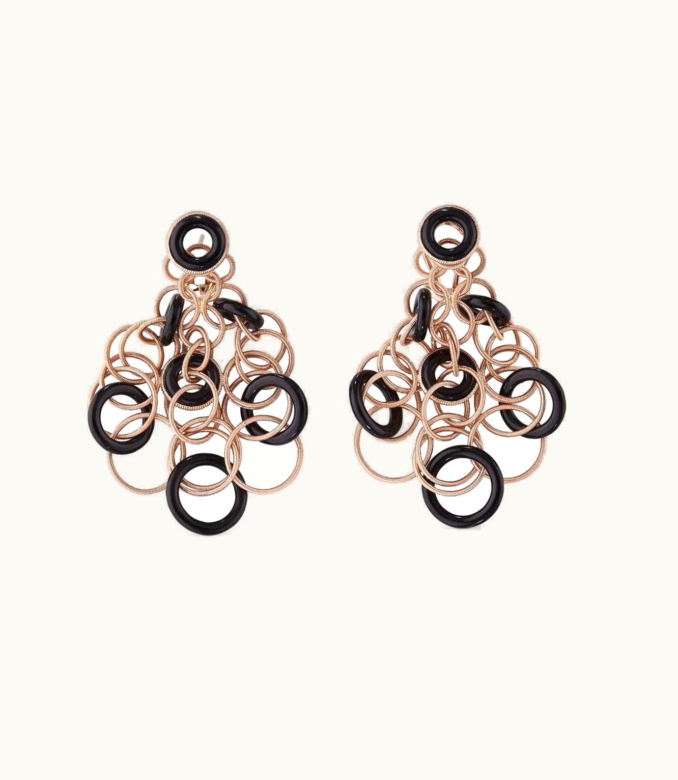 Buccellati Buccellati Hawaii Color Earrings Earrings In Pink Gold Set With Onyx JAUEAR015822
