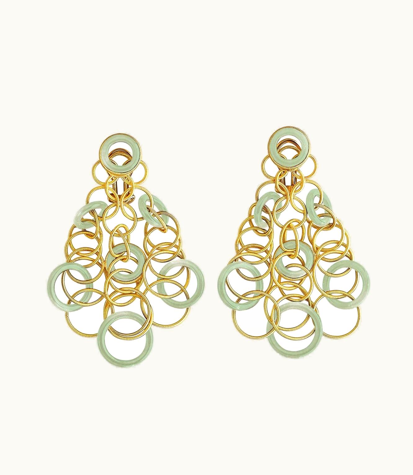 Buccellati Buccellati Hawaii Color Earrings Earrings In Yellow Gold Set With Jade JAUEAR013839