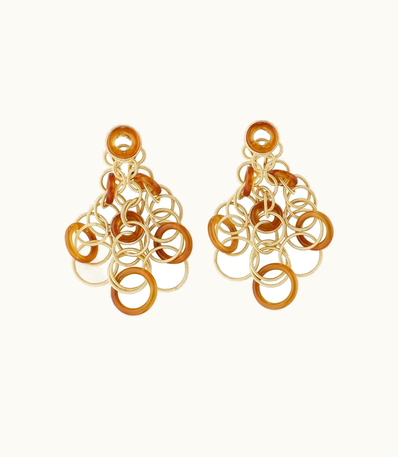 Buccellati Buccellati Hawaii Color Earrings Earrings In Yellow Gold Set With Carnelian JAUEAR015064