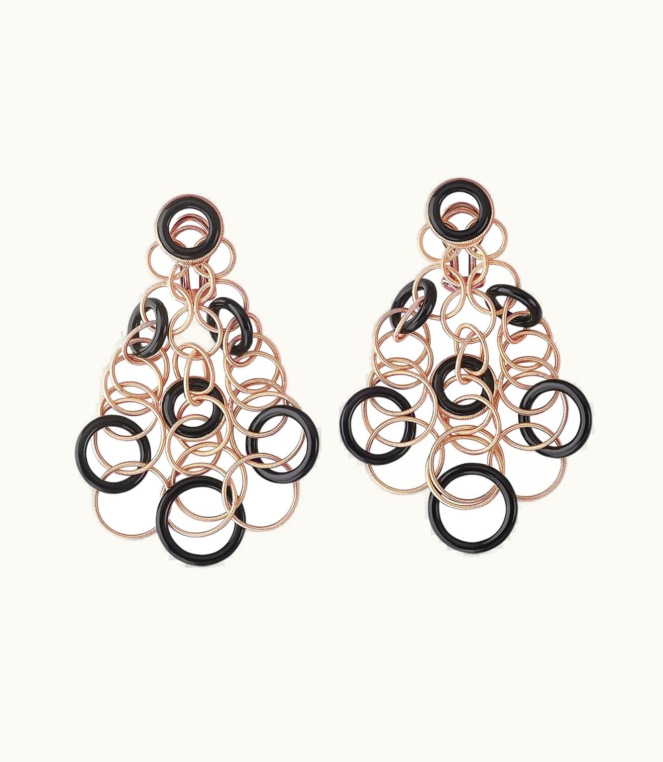 Buccellati Buccellati Hawaii Color Earrings Earrings In Pink Gold Set With Onyx JAUEAR013837
