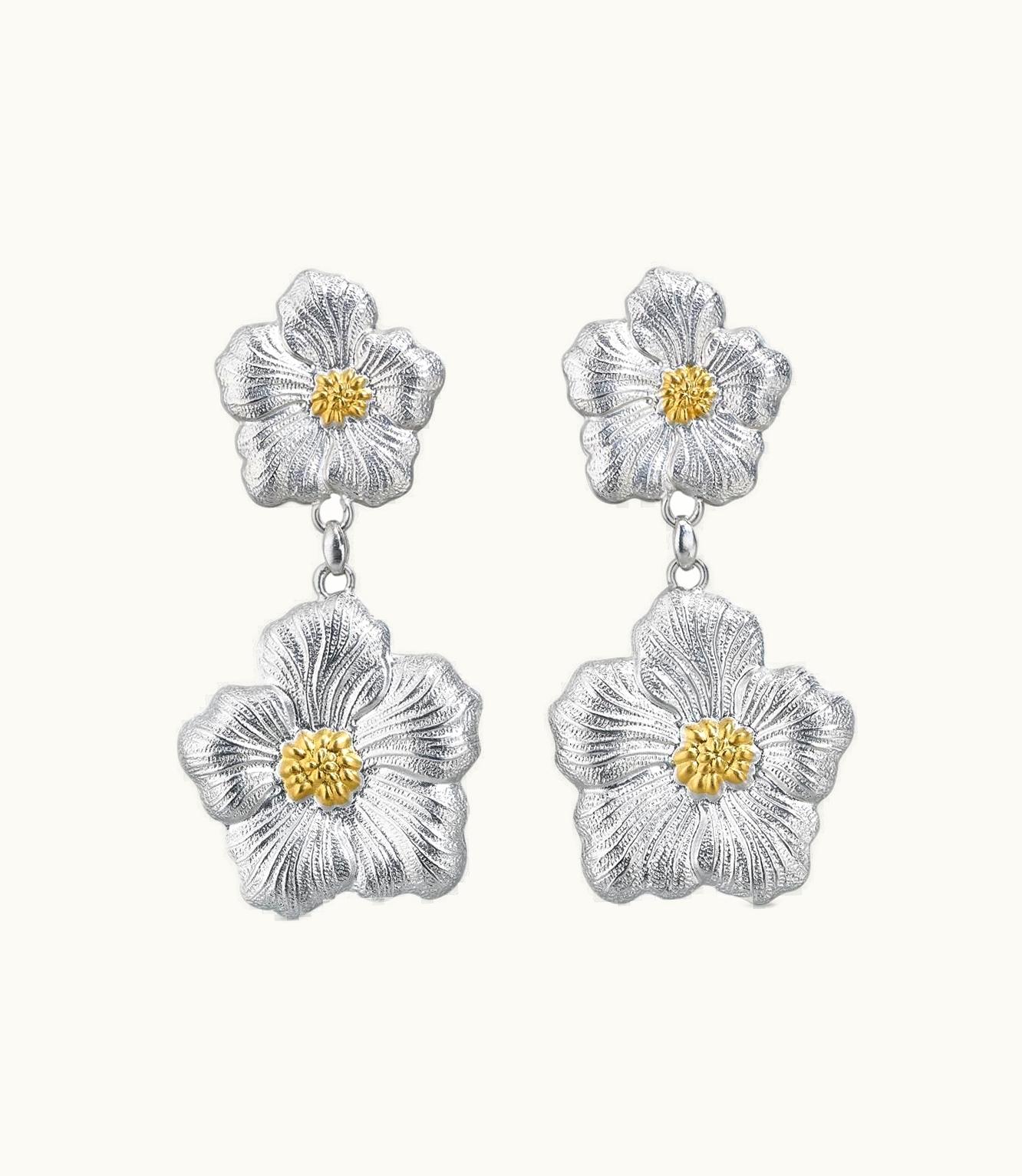 Buccellati Buccellati Blossoms Vermeil Earrings Earrings In Rhodium-Plated And Gold-Plated Sterling Silver JAGEAR012291