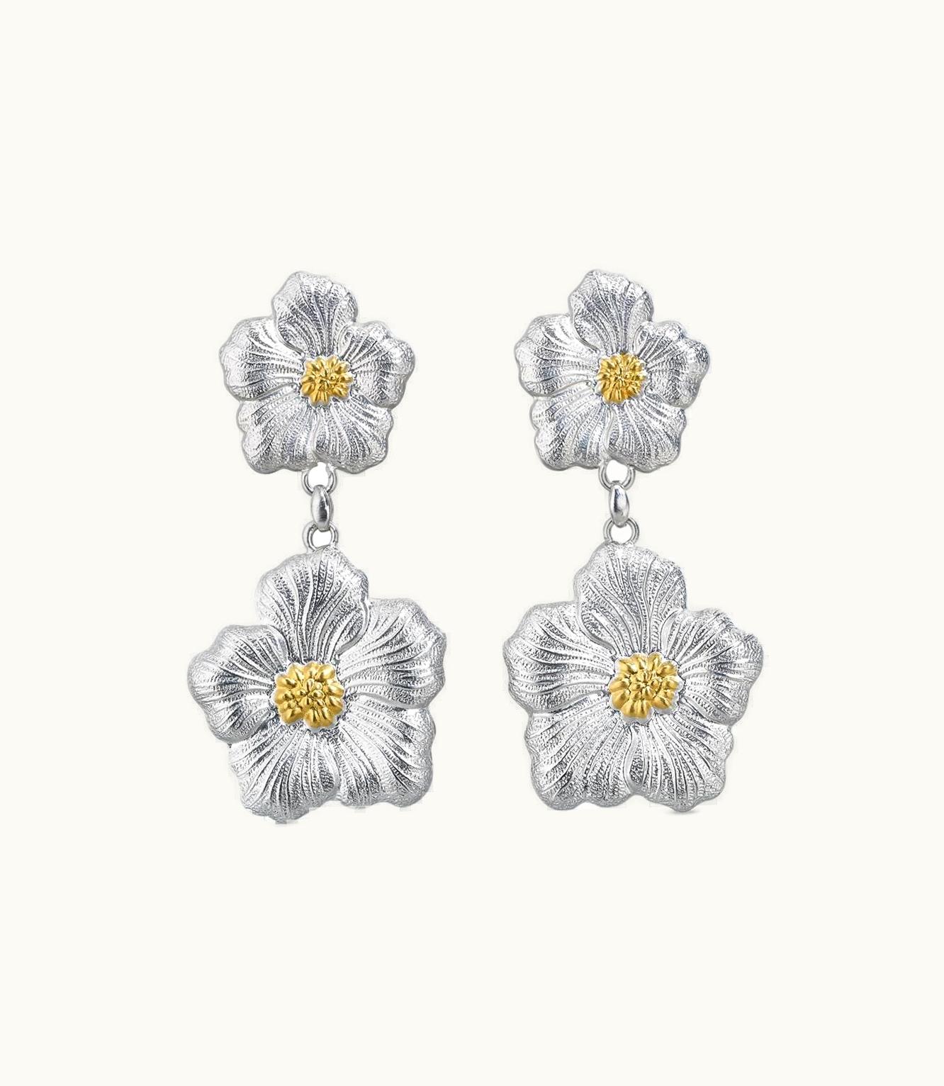 Buccellati Buccellati Blossoms Vermeil Earrings Earrings In Rhodium-Plated And Gold-Plated Sterling Silver JAGEAR012293