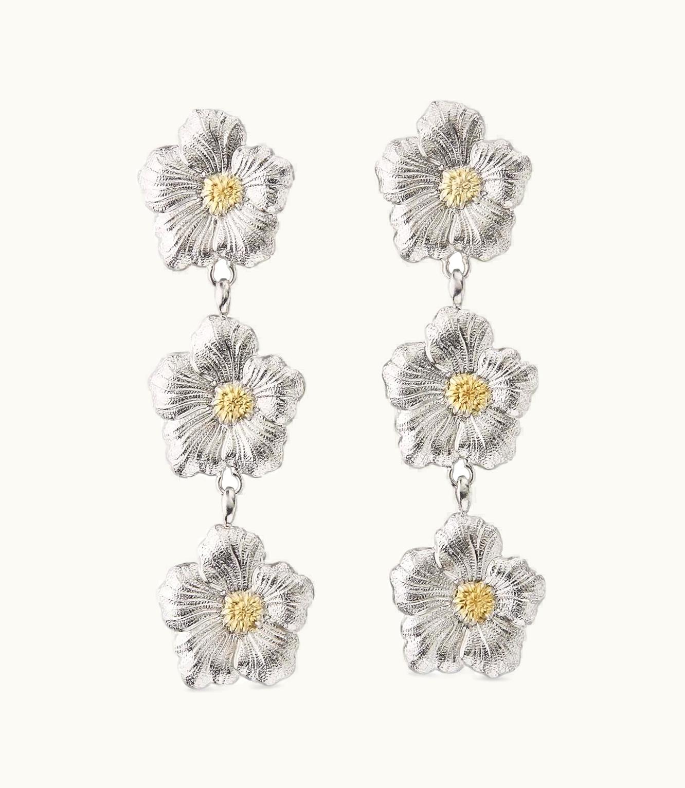 Buccellati Buccellati Blossoms Vermeil Earrings Earrings In Rhodium-Plated And Gold-Plated Sterling Silver JAGEAR012289