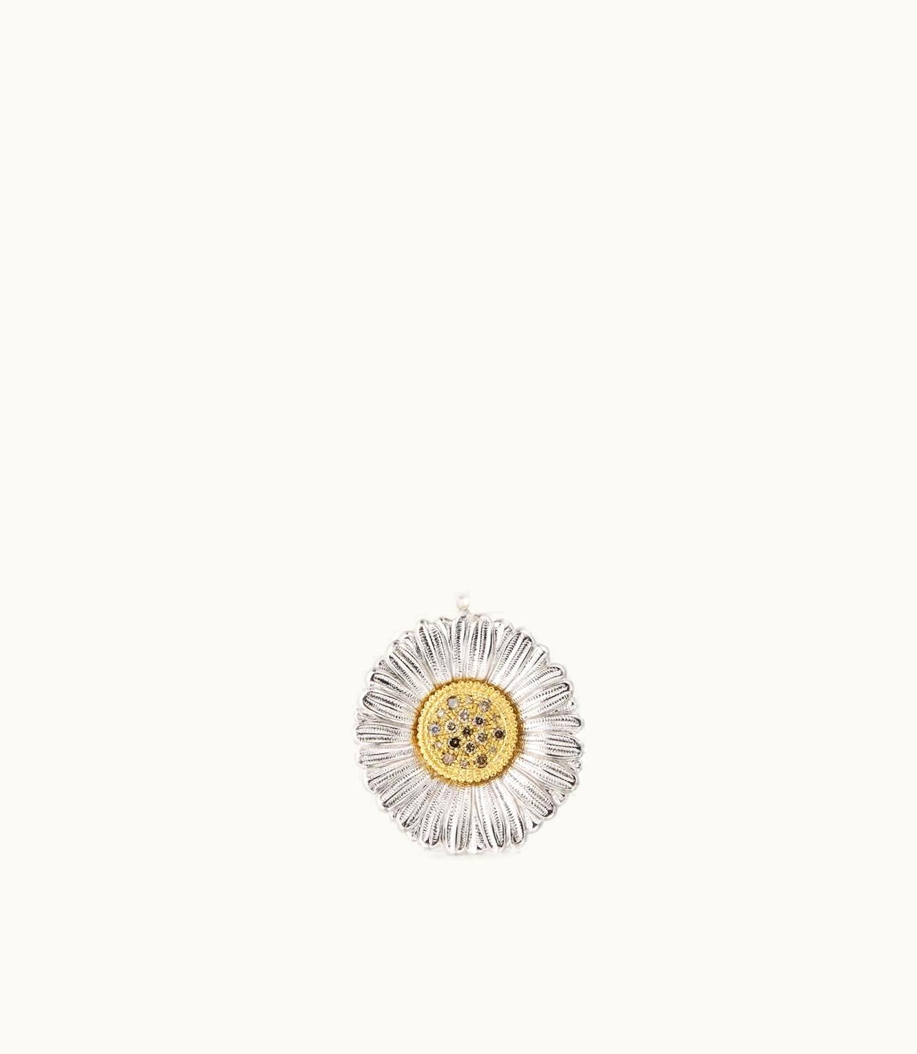 Buccellati Buccellati Blossoms Diamonds Pendant Pendant In Rhodium-Plated And Gold-Plated Sterling Silver Set With Fancy Diamonds JAGPEN012352