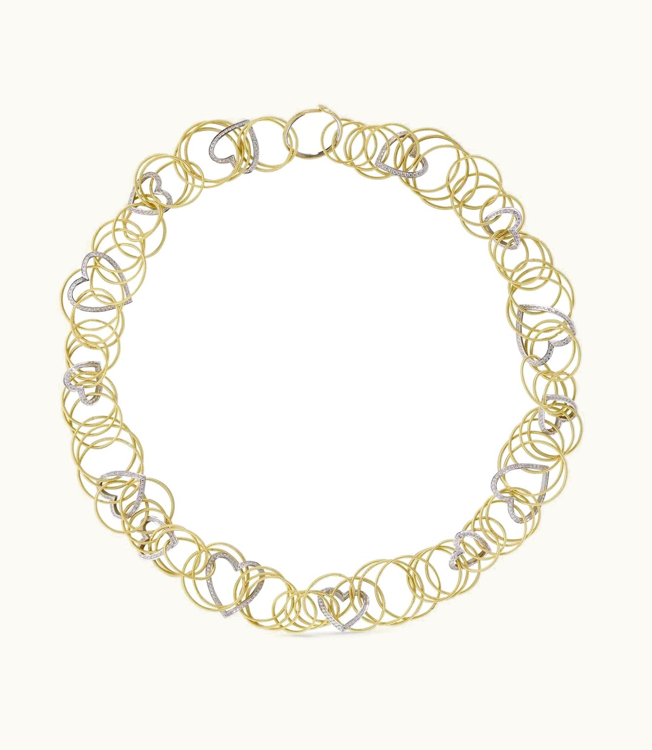 Buccellati Buccellati Hawaii Diamonds Necklace Necklace In Yellow And White Gold Set With Diamonds JAUNEC021208