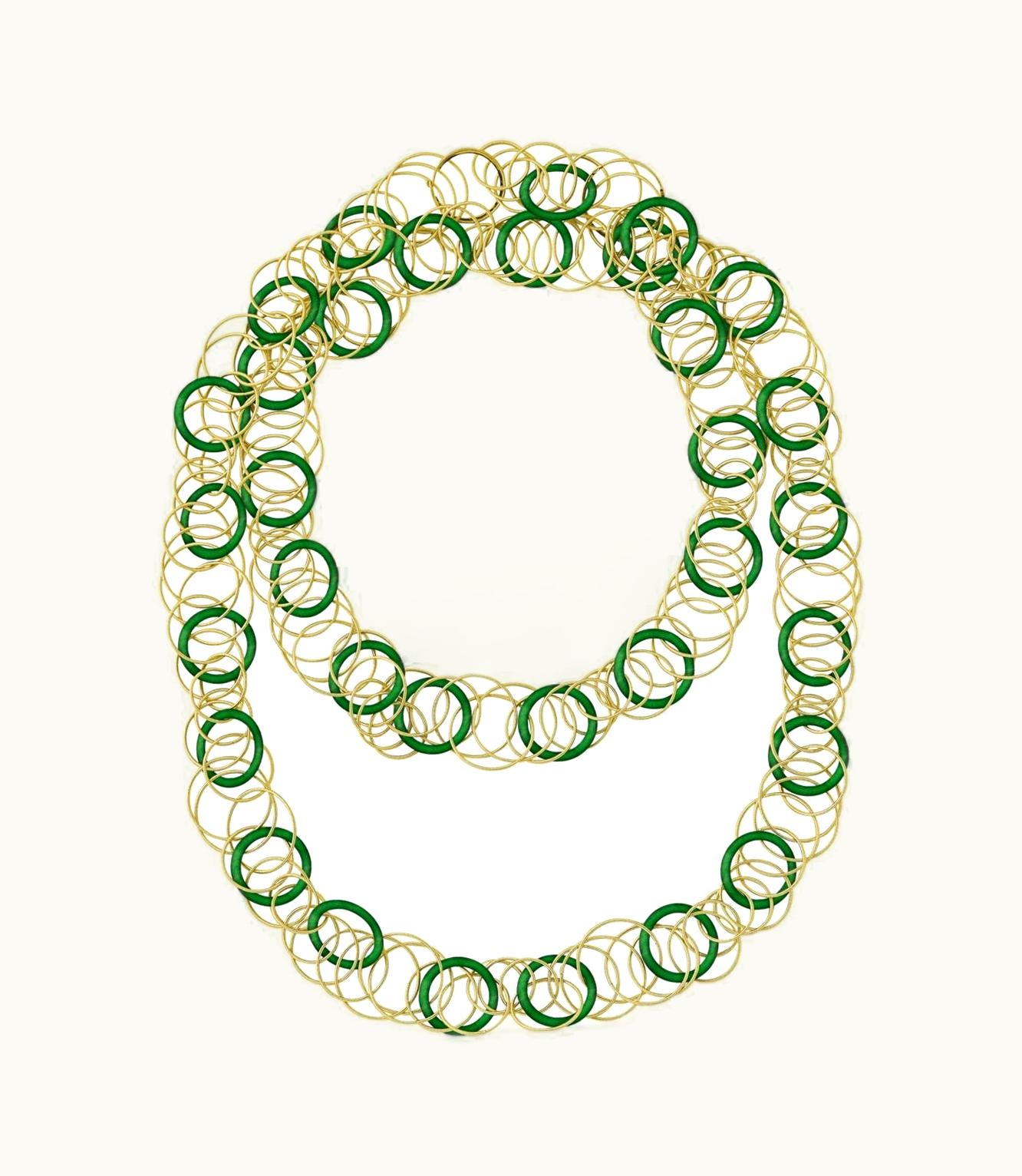Buccellati Buccellati Hawaii Color Necklace Necklace In Yellow Gold Set With Jade JAUNEC014350