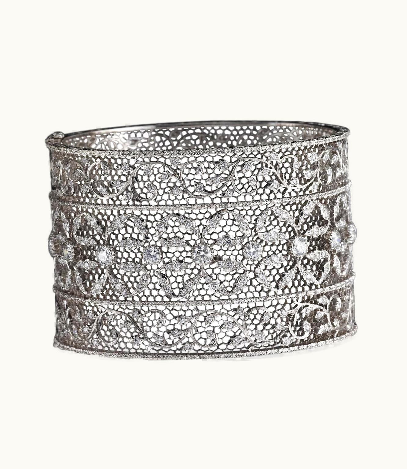 Buccellati Buccellati Rinascimento Bracelet Bracelet In White Gold Set With Diamonds