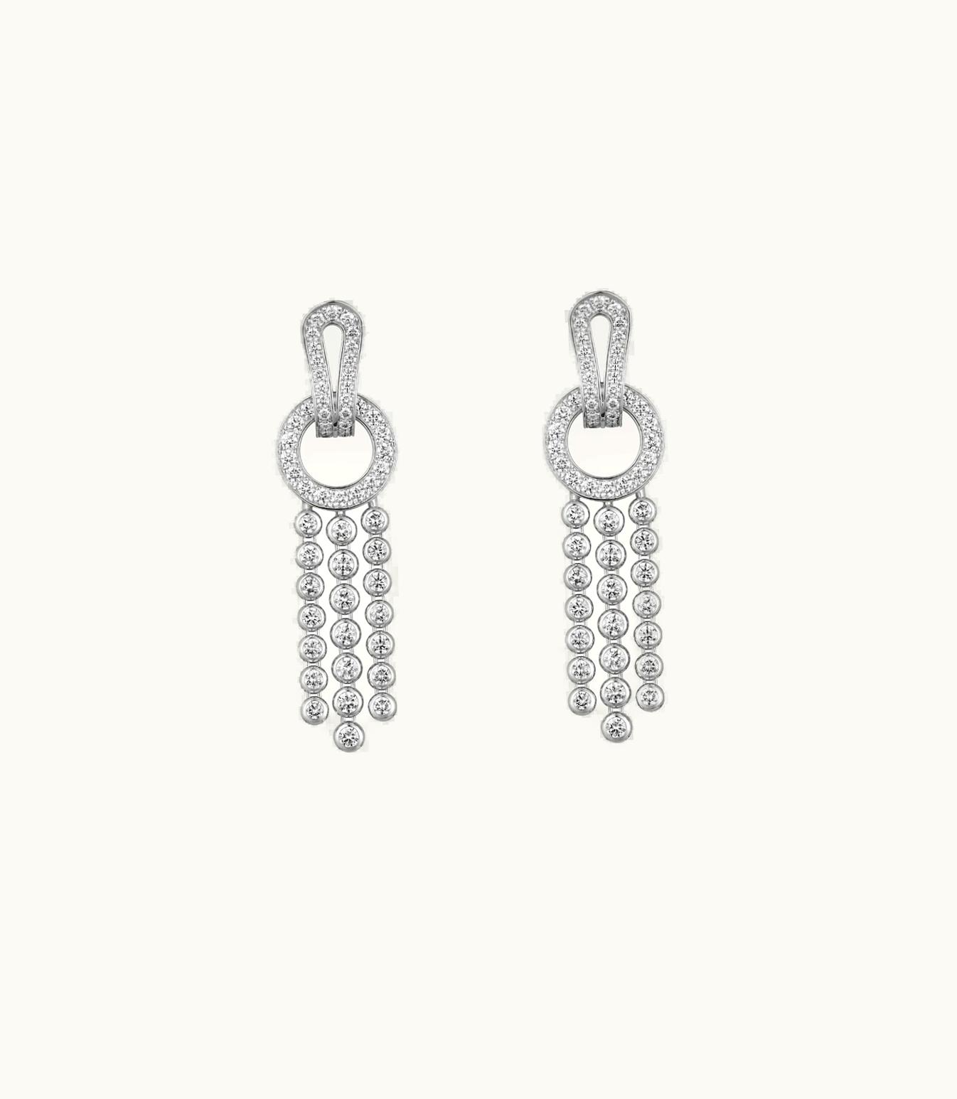 Cartier Cartier Agrafe Mariage Earrings, White Gold, Each Set With 63 Brilliant-Cut Diamonds