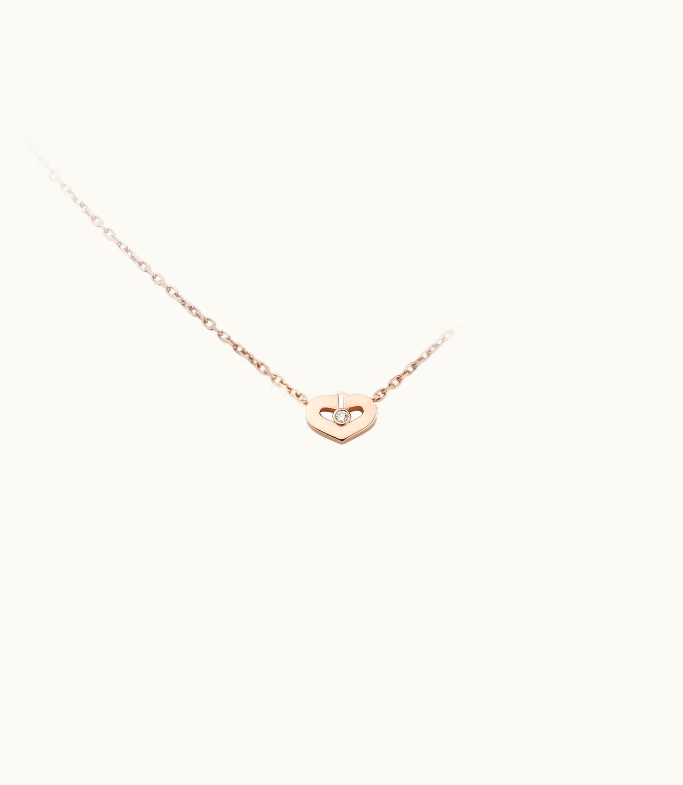 Cartier Cartier C Heart Of Cartier Necklace, Extra-Small Model, Rose Gold, Set With A Brilliant-Cut Diamond