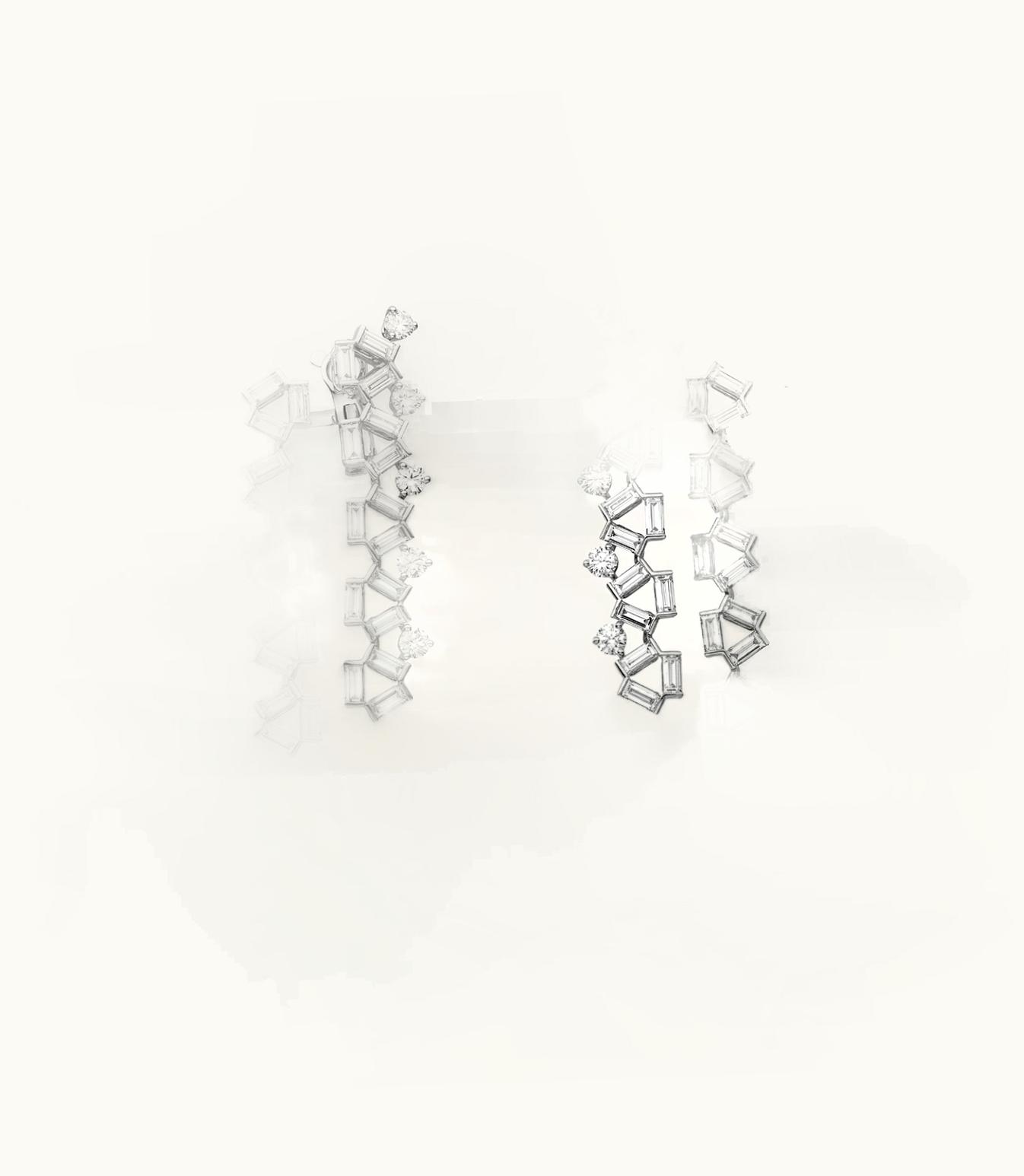 Cartier Cartier Reflection De Cartier Earrings, White Gold, Each Set With 10 Brilliant-Cut Diamonds