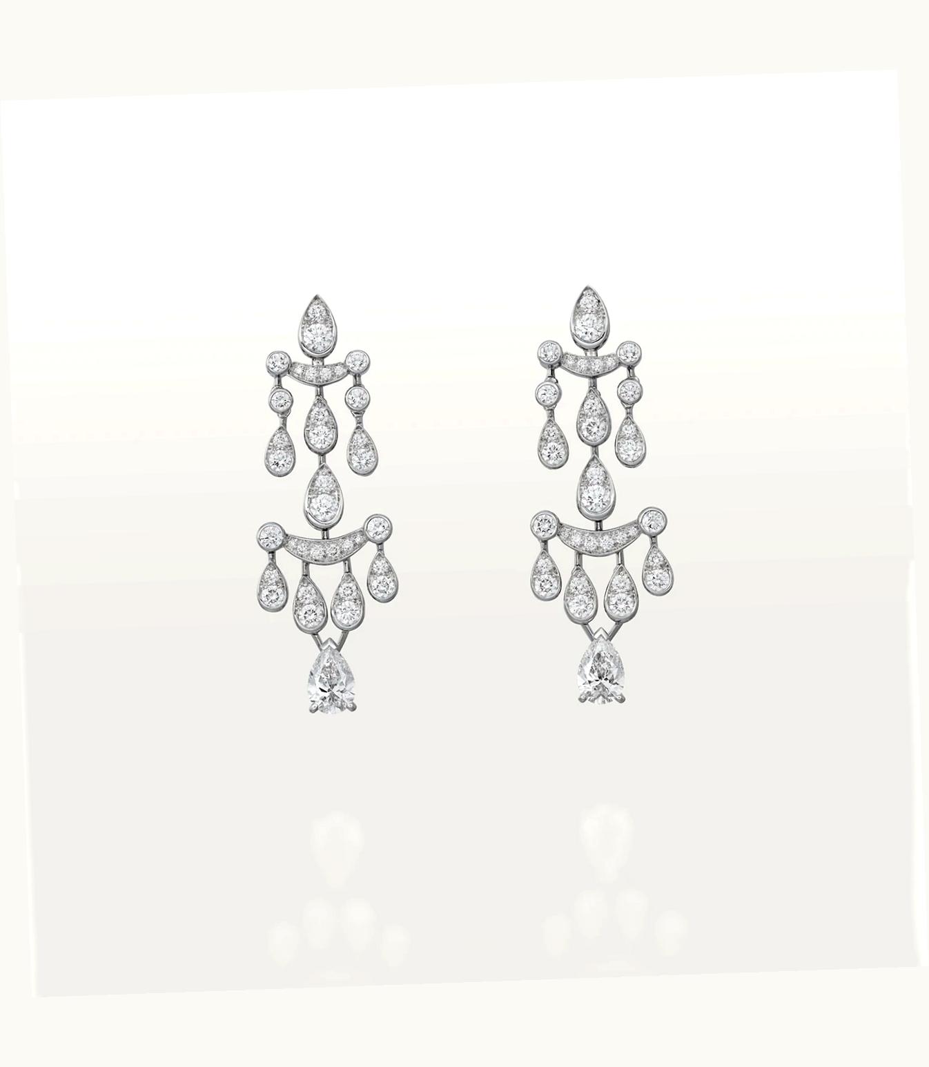 Cartier Cartier Pluie De Cartier Earrings, 18K White Gold, Set With Diamonds