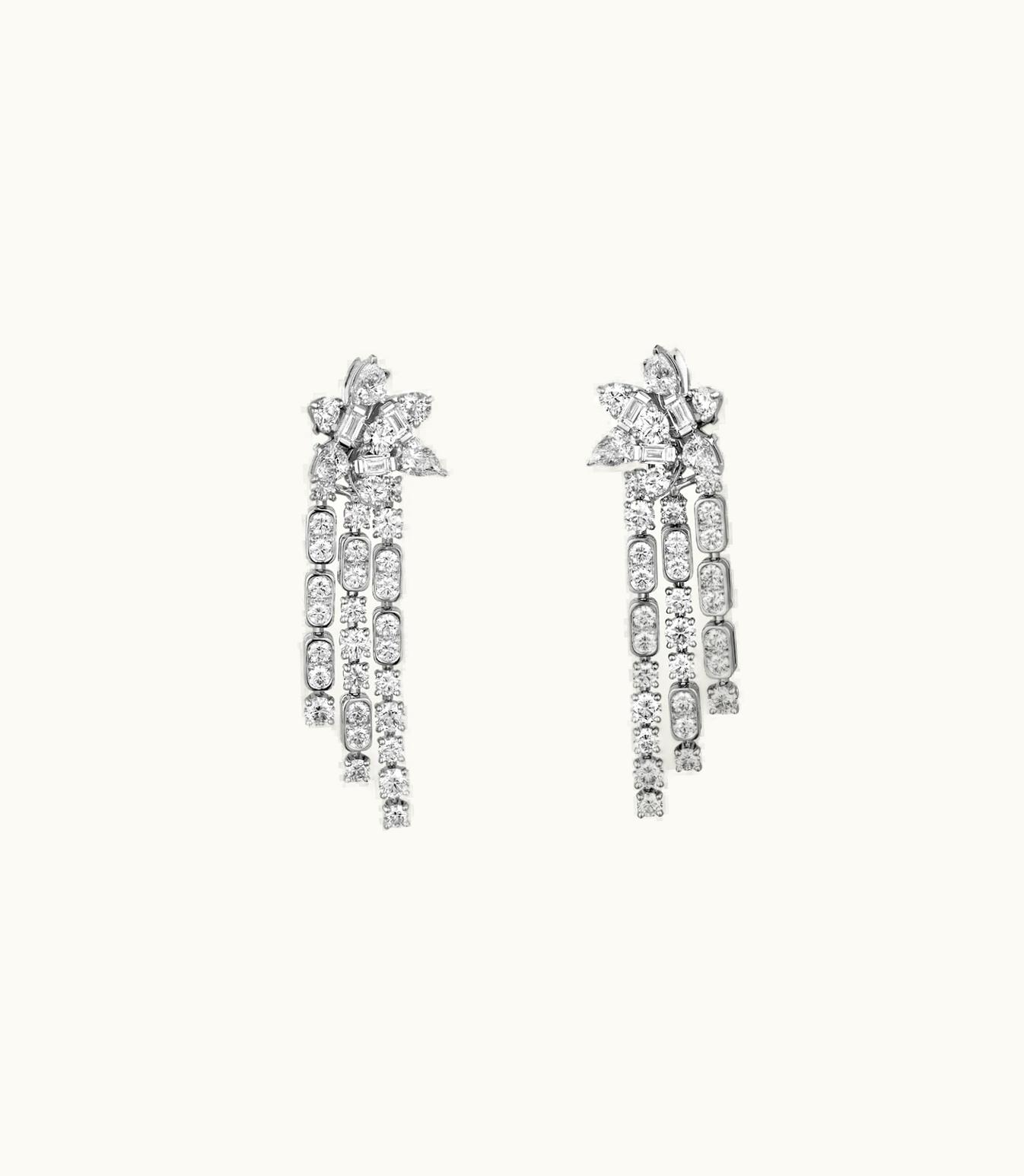 Cartier Cartier Earrings, 18K White Gold, Set With 6 Pear-Shaped Diamonds