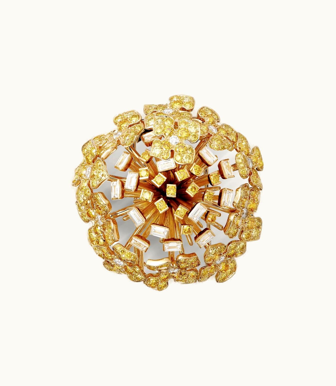 Cartier Cartier Floral Brooch, Yellow Gold, Yellow Diamonds And Diamonds