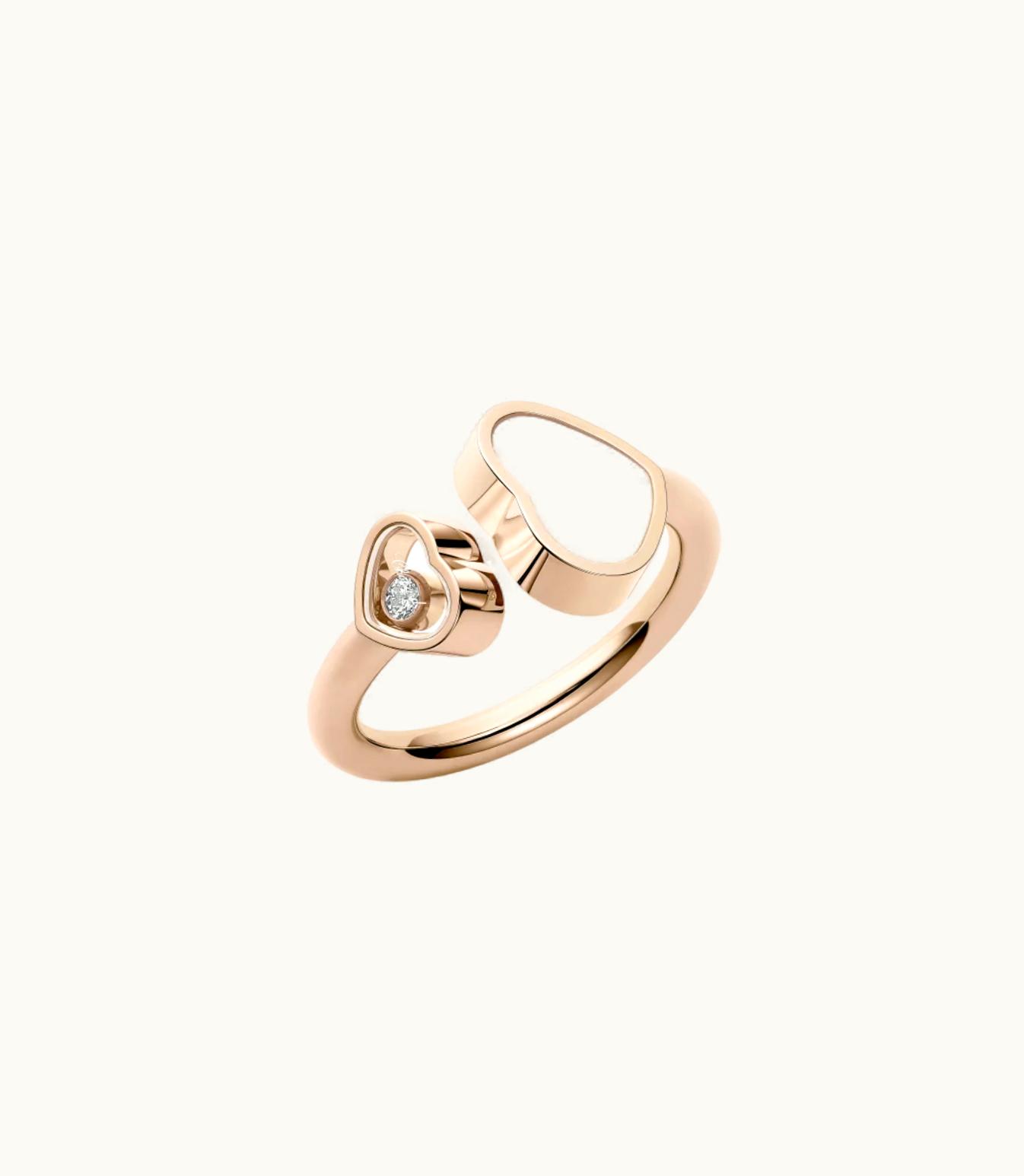 Chopard Chopard Happy Hearts Ring, Ethical Rose Gold, Diamond, Mother-Of-Pearl