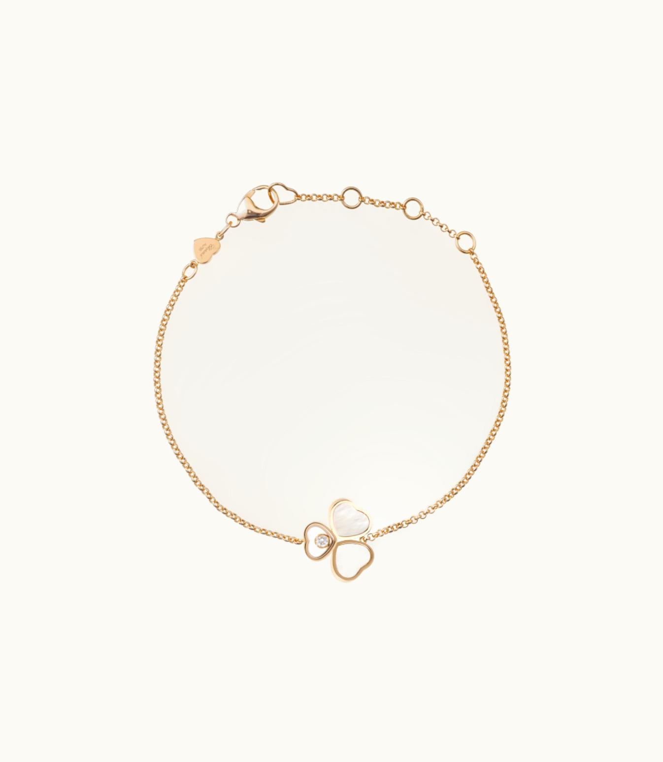 Chopard Chopard Happy Hearts Wings Bracelet, Ethical Rose Gold, Diamond, Mother-Of-Pearl