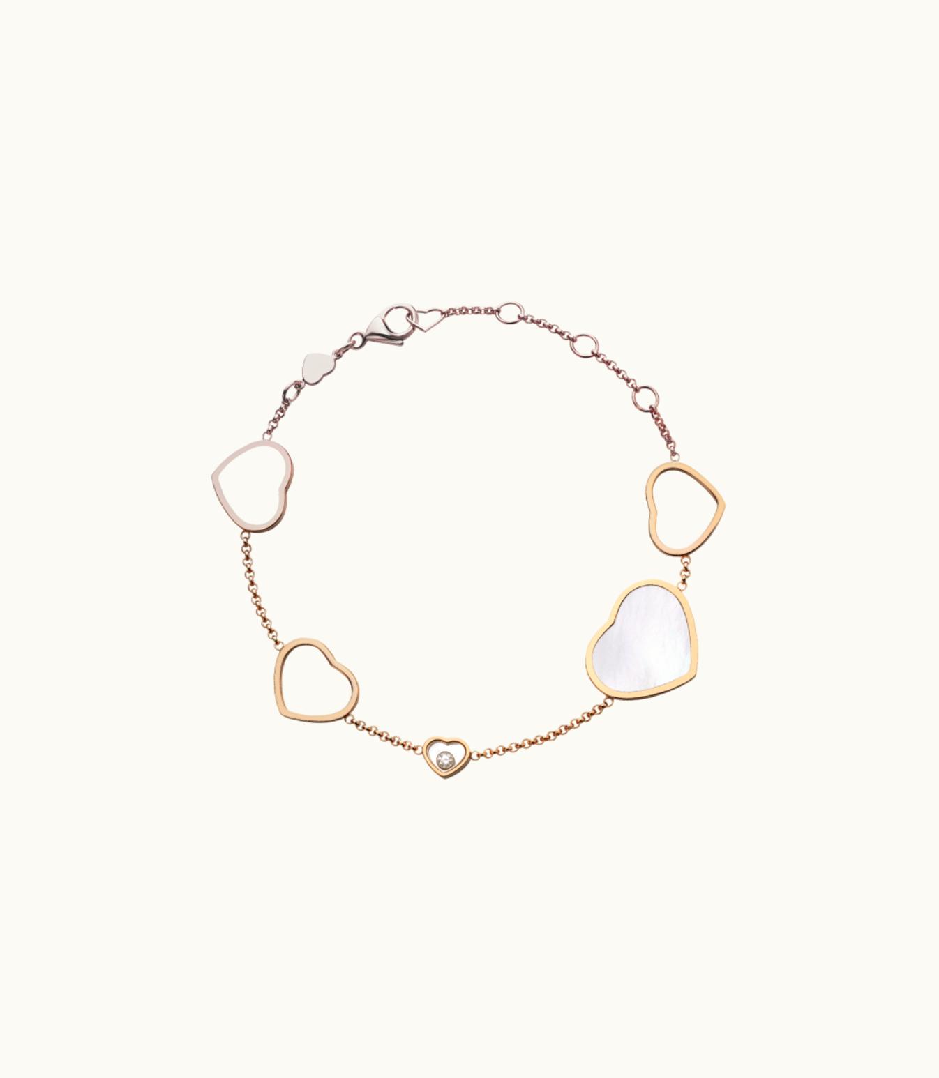 Chopard Chopard Happy Hearts Bracelet, Ethical Rose Gold, Diamond, Mother-Of-Pearl 857482-5031