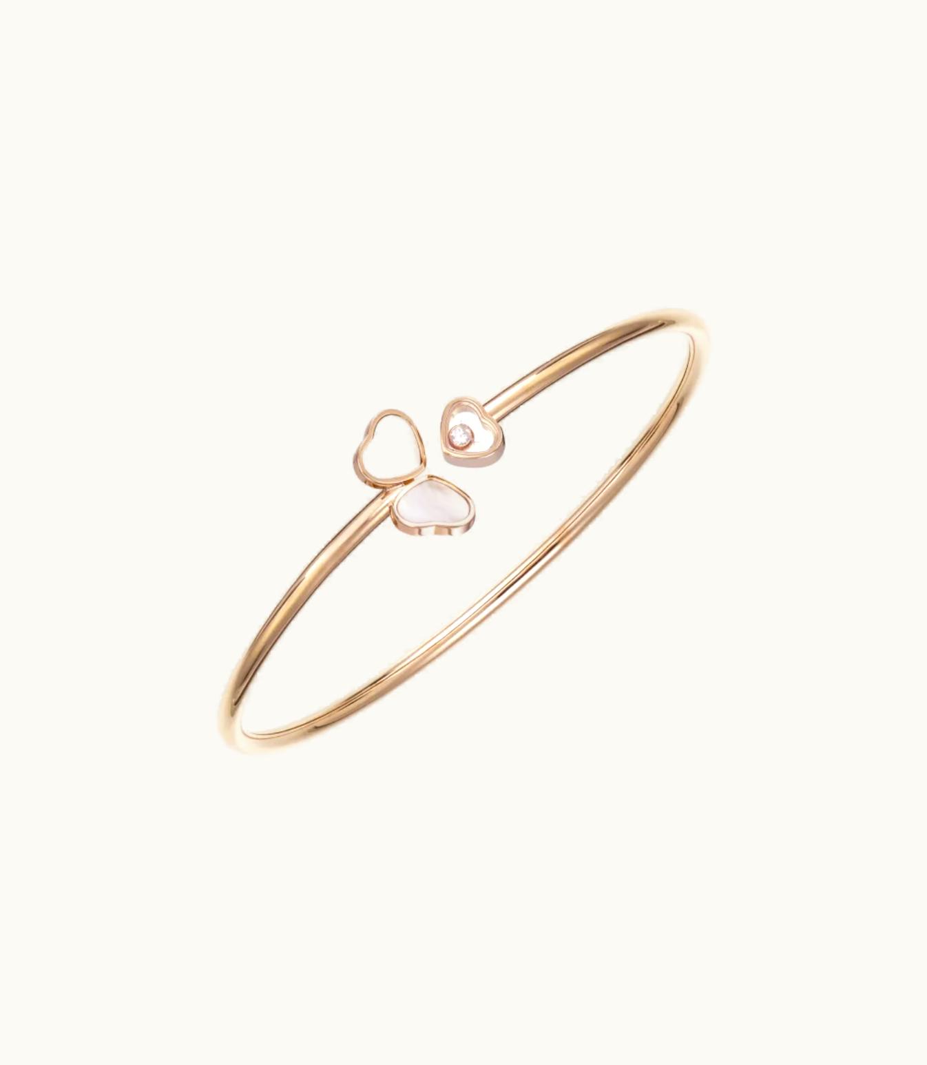 Chopard Chopard Happy Hearts Wings Bangle, Ethical Rose Gold, Diamond, Mother-Of-Pearl