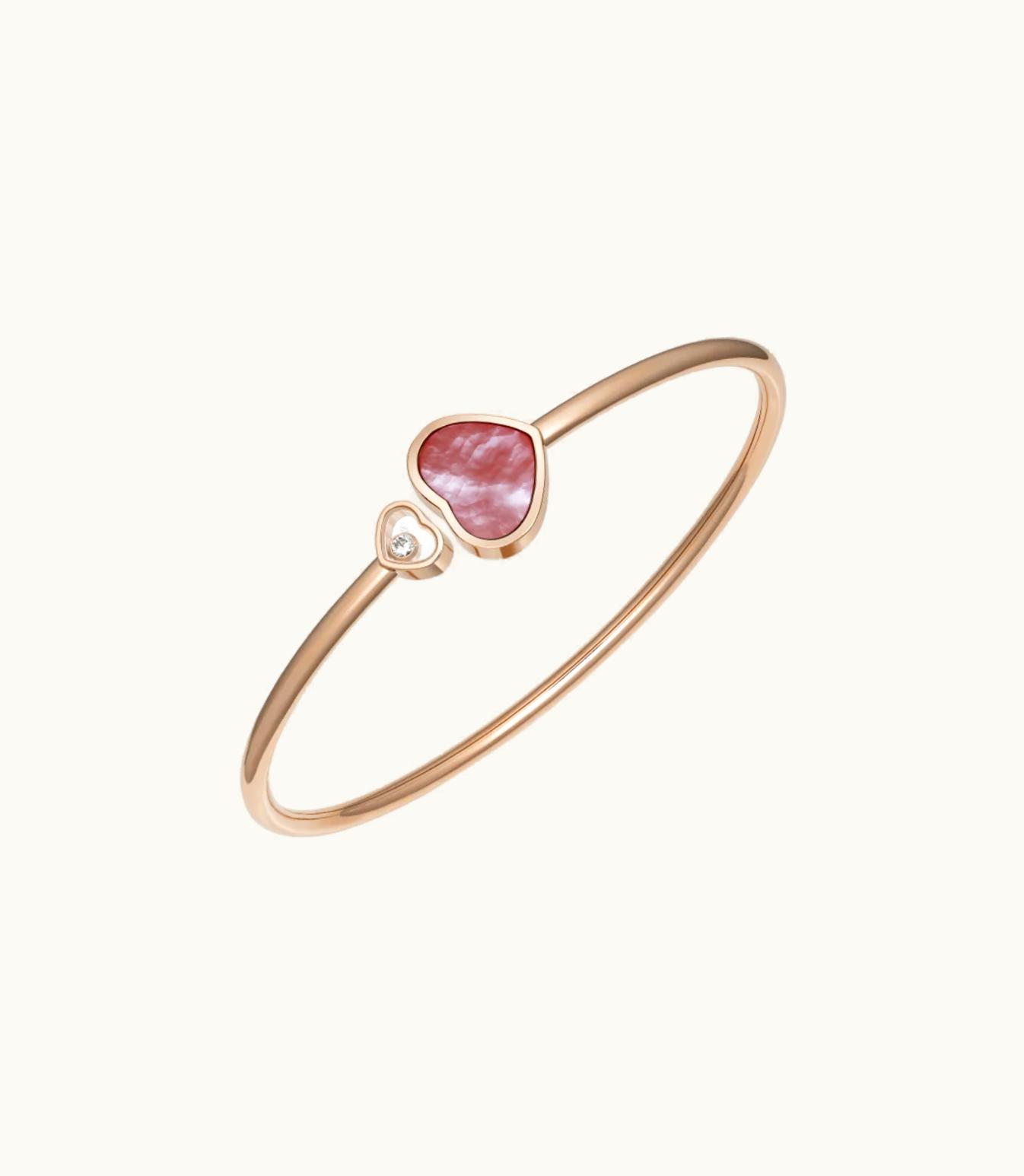 Chopard Chopard Happy Hearts Naked Heart Foundation Bangle, Ethical Rose Gold, Diamond, Pink Mother-Of-Pearl