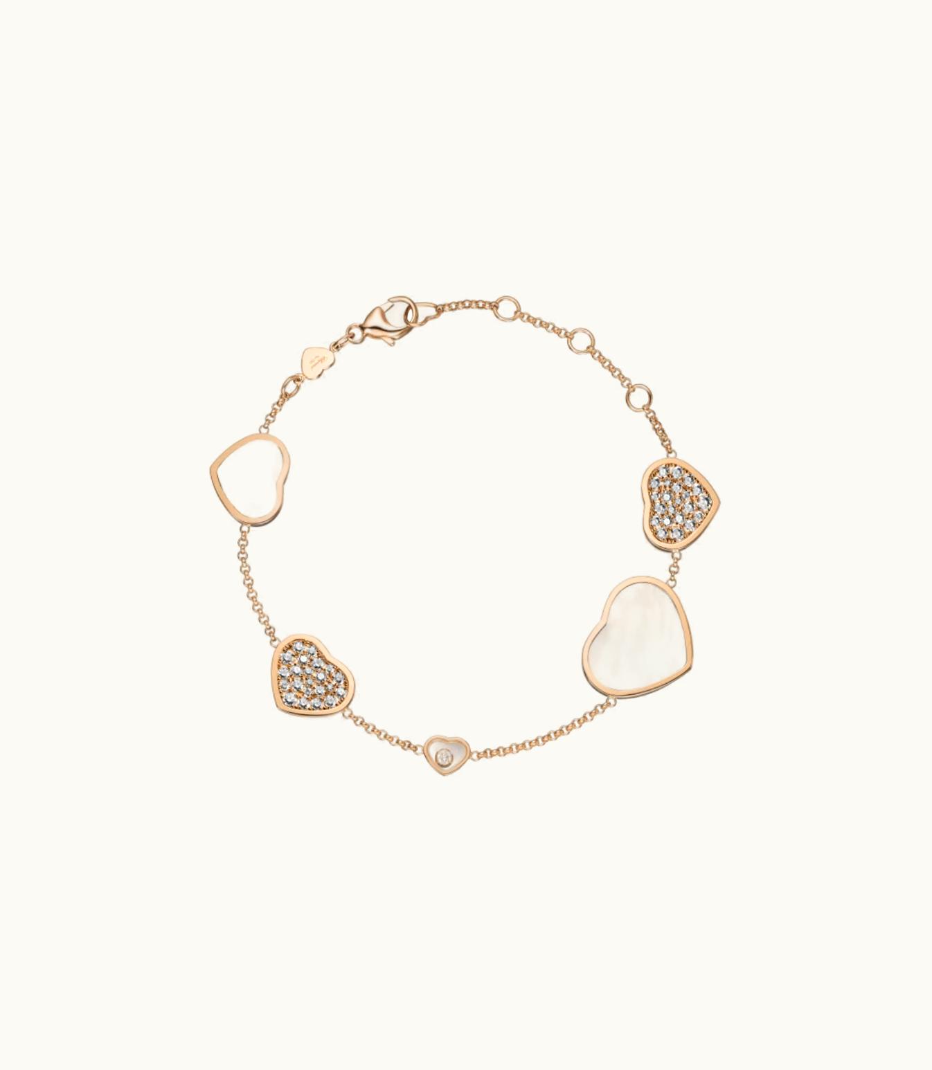 Chopard Chopard Happy Hearts Bracelet, Ethical Rose Gold, Diamond, Mother-Of-Pearl 857482-5036
