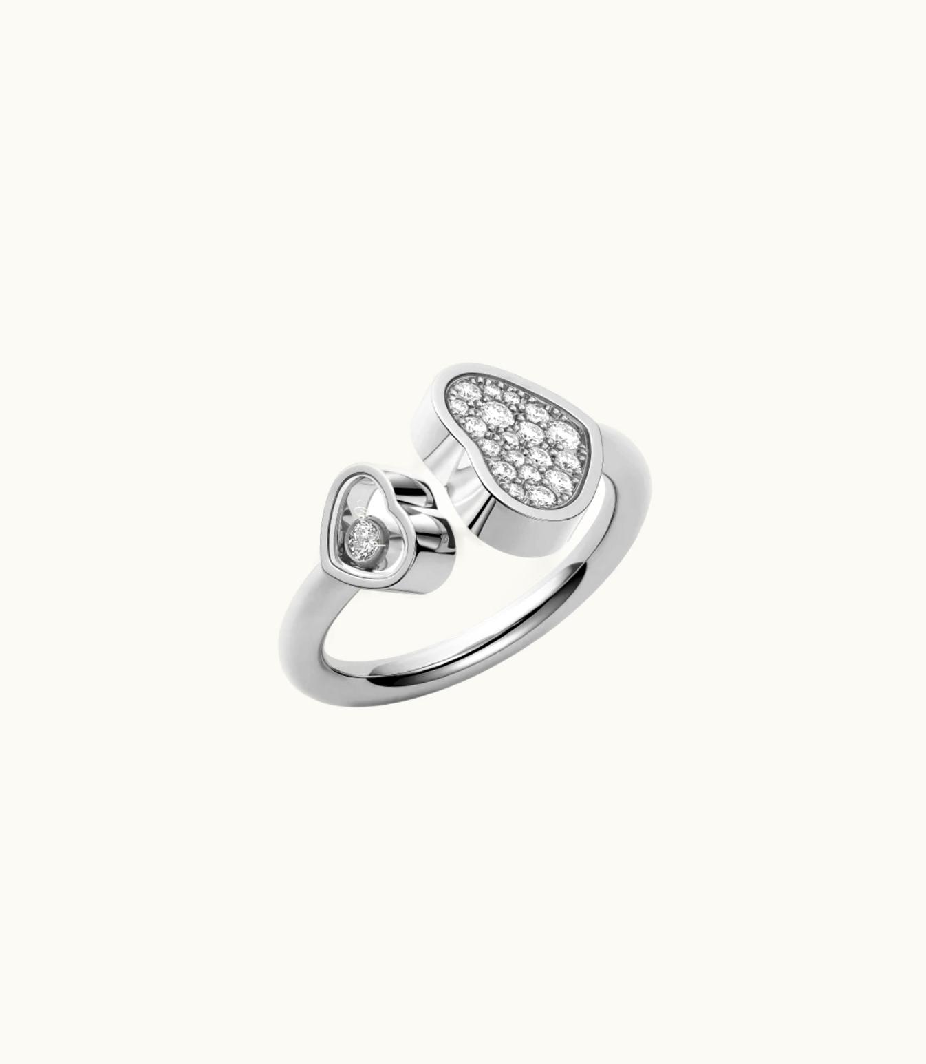 Chopard Chopard Happy Hearts Ring, Ethical White Gold, Diamonds