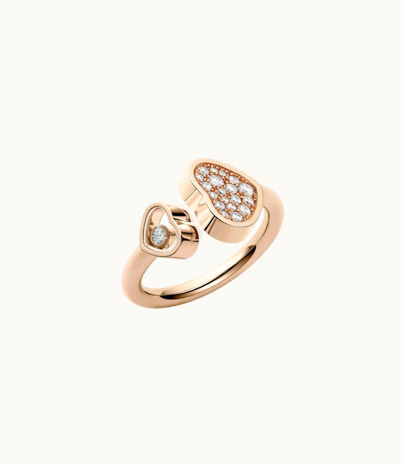 Chopard Chopard Happy Hearts Ring, Ethical Rose Gold, Diamonds