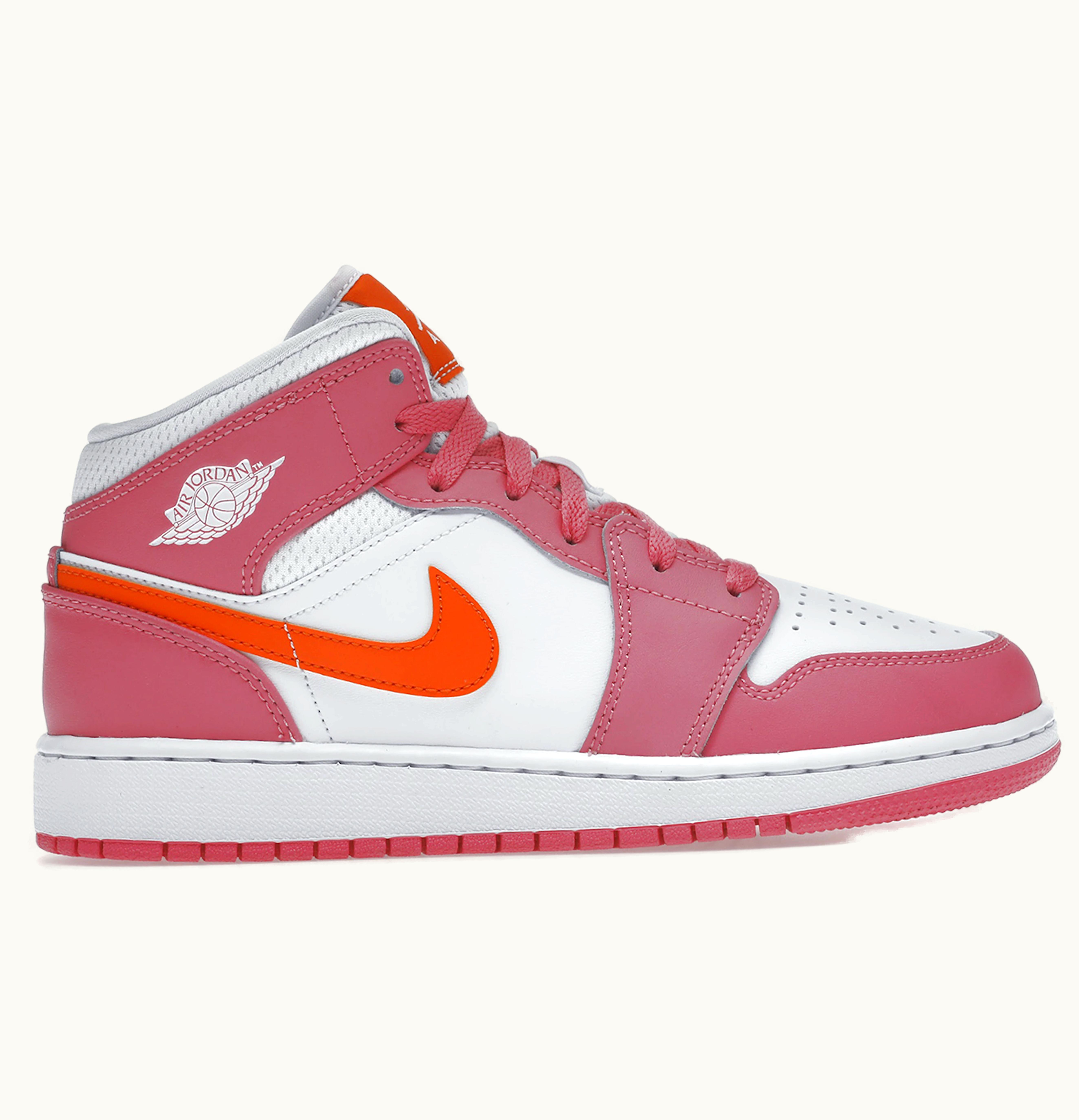 Jordan Air Jordan 1 Mid Pinksicle Safety Orange GS