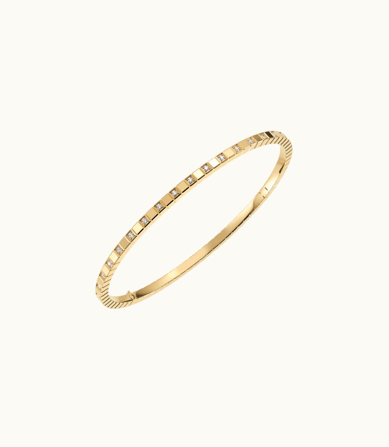 Chopard Chopard Ice Cube Bangle, Ethical Yellow Gold, Half-Set Diamonds @857702-0009