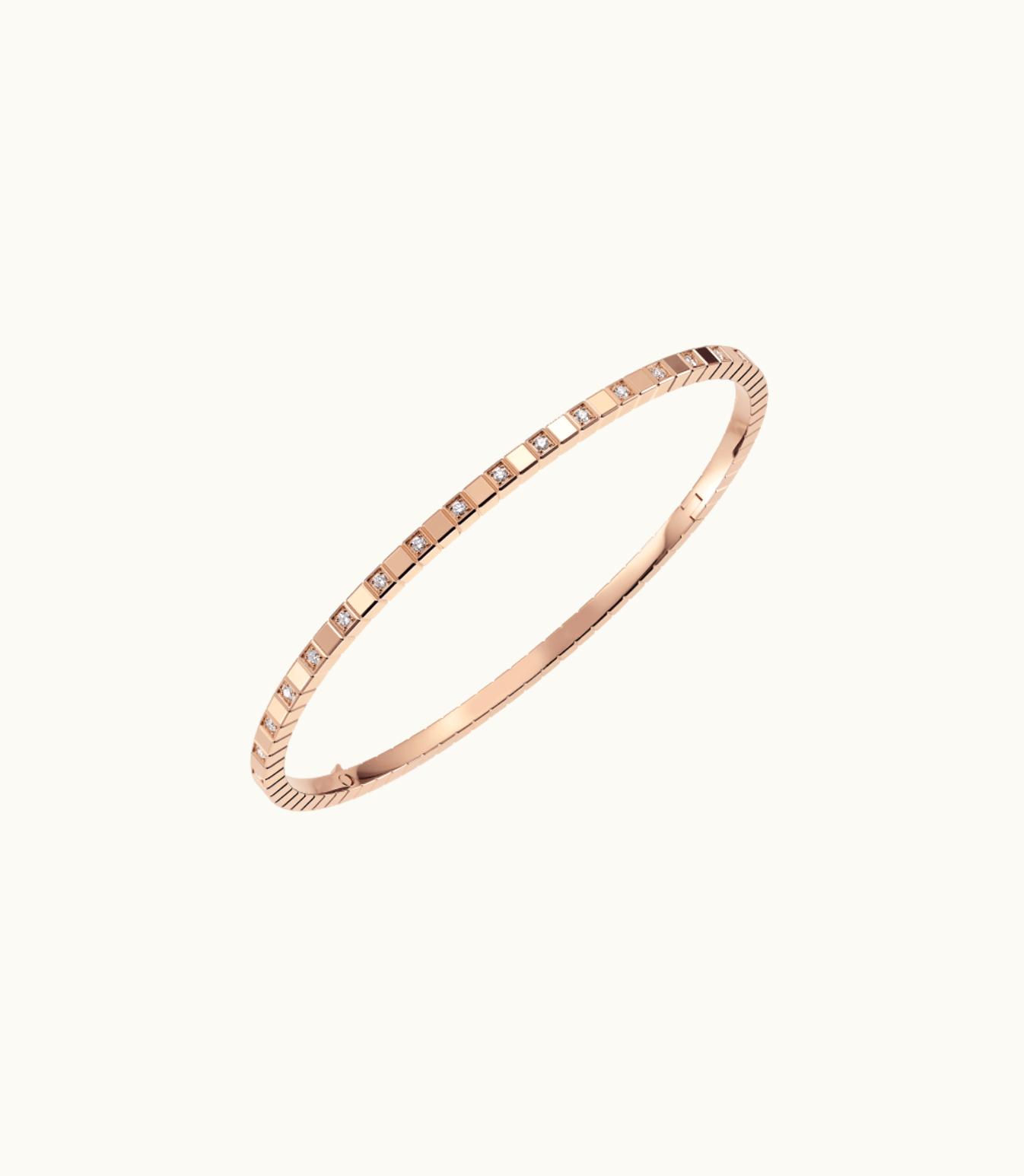 Chopard Chopard Ice Cube Bangle, Ethical Rose Gold, Half-Set Diamonds @857702-5009