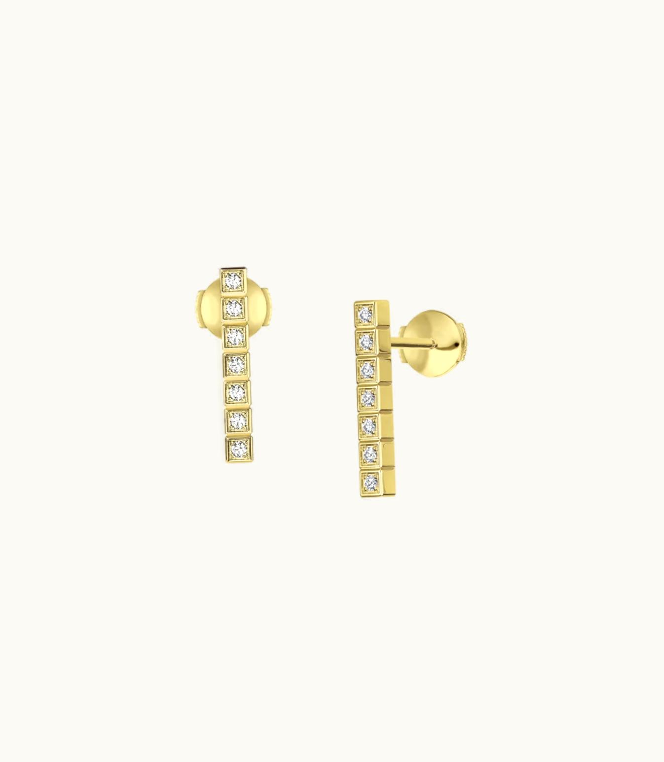 Chopard Chopard Ice Cube Earrings, Ethical Yellow Gold, Full-Set Diamonds
