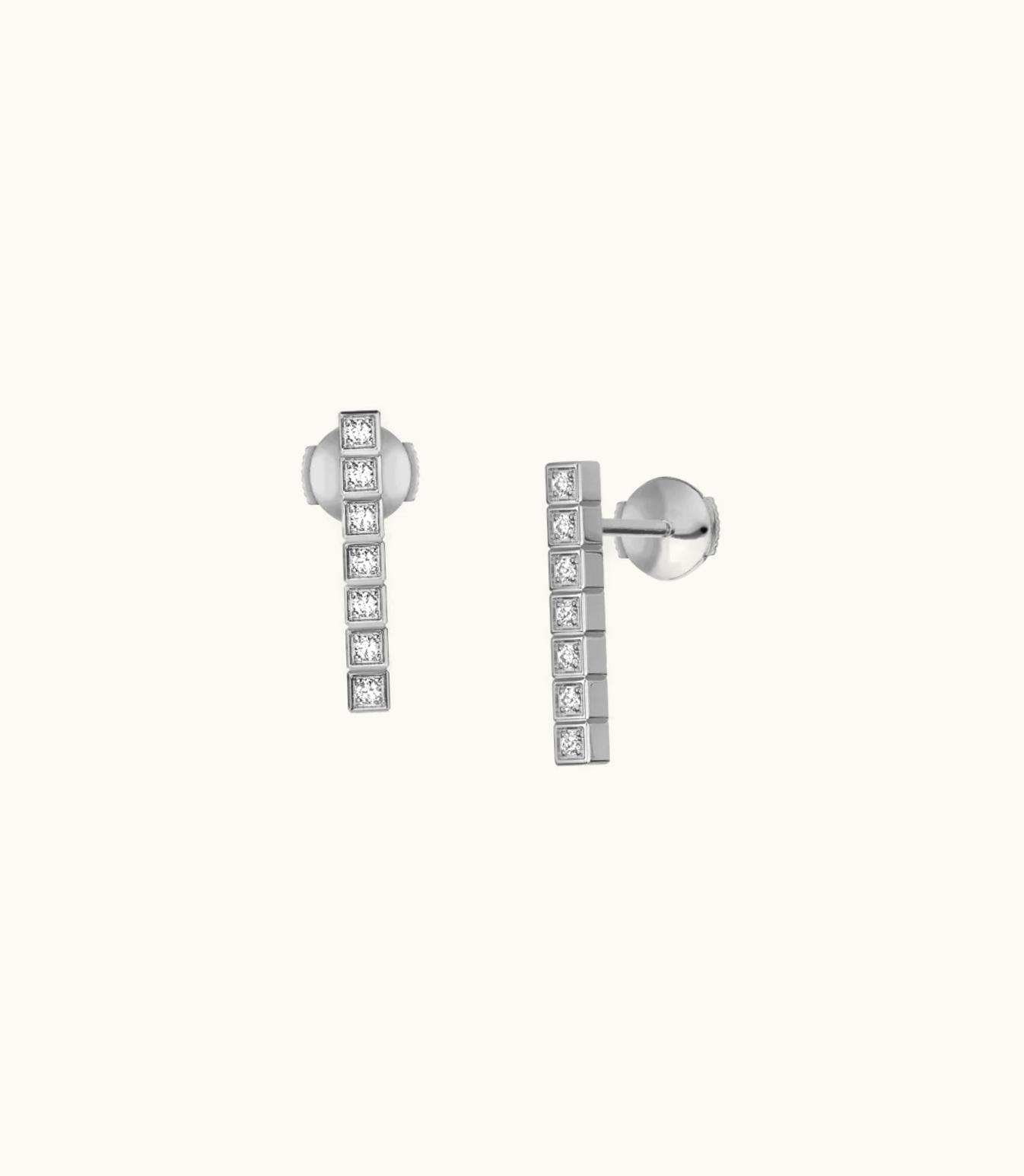 Chopard Chopard Ice Cube Earrings, Ethical White Gold, Full-Set Diamonds