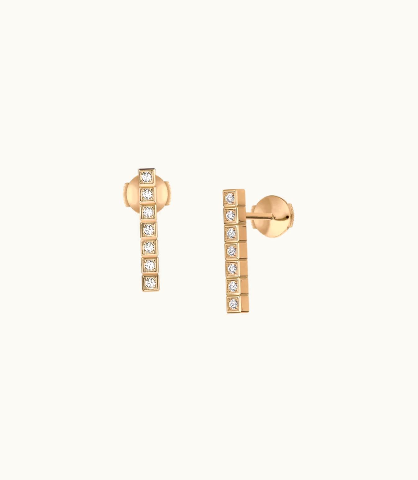 Chopard Chopard Ice Cube Earrings, Ethical Rose Gold, Full-Set Diamonds