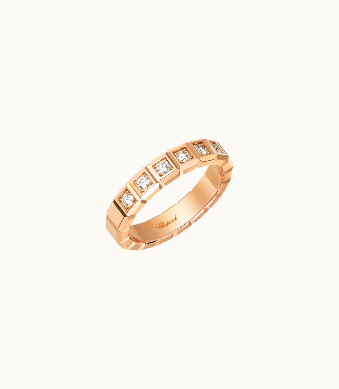 Chopard Chopard Ice Cube Ring, Ethical Rose Gold, Half-Set Diamonds @829834-5039