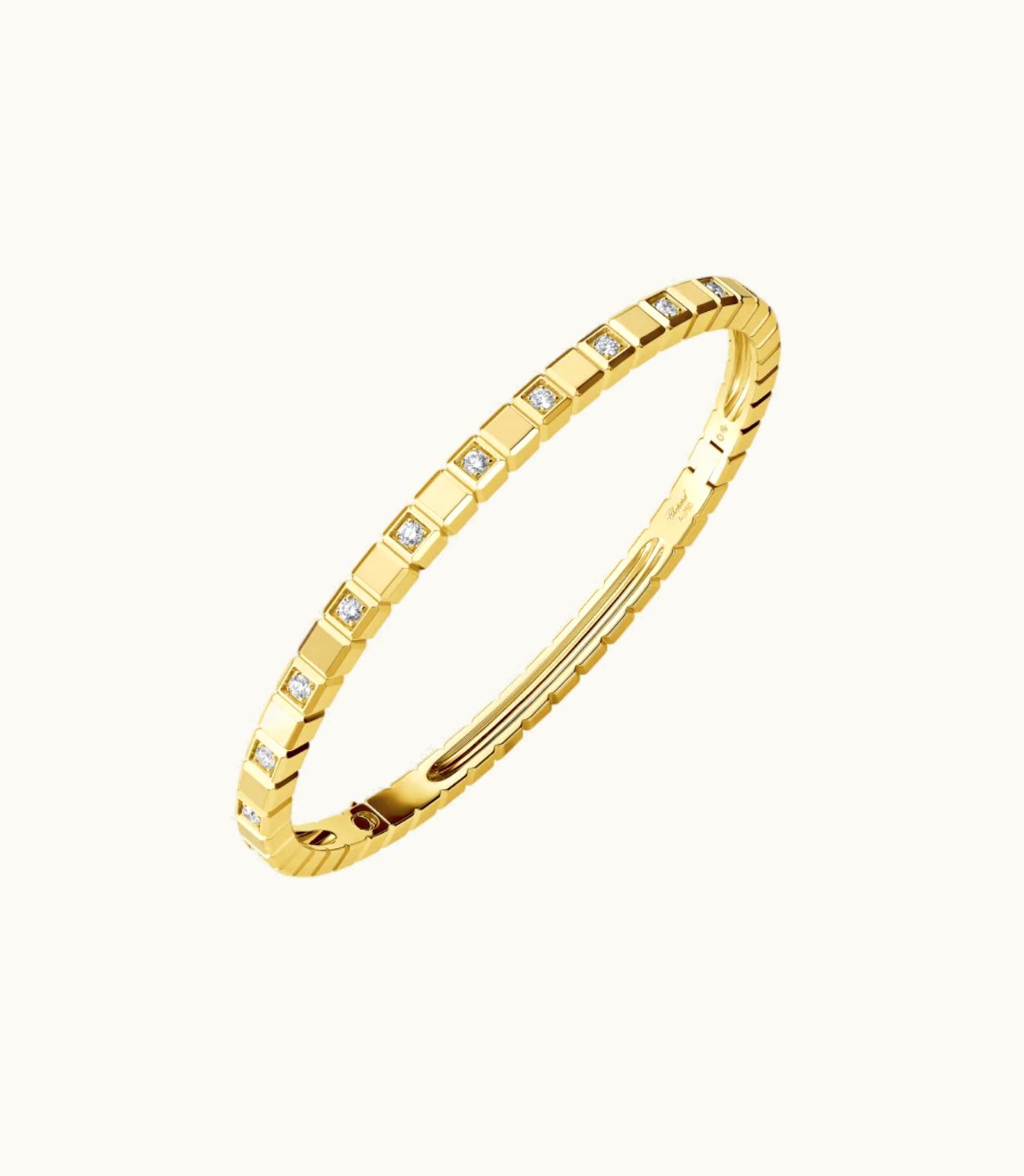Chopard Chopard Ice Cube Bangle, Ethical Yellow Gold, Half-Set Diamonds @858350-0004