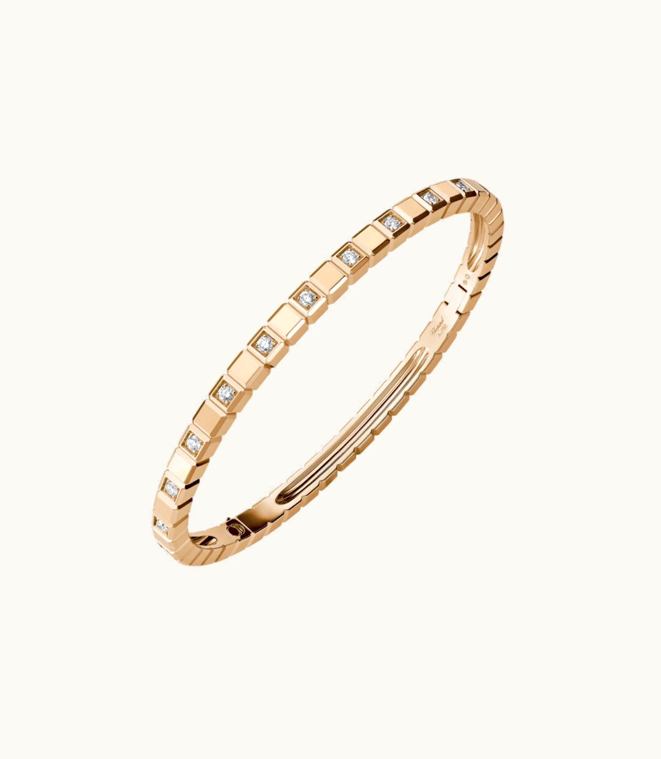 Chopard Chopard Ice Cube Bangle, Ethical Rose Gold, Half-Set Diamonds @858350-5004