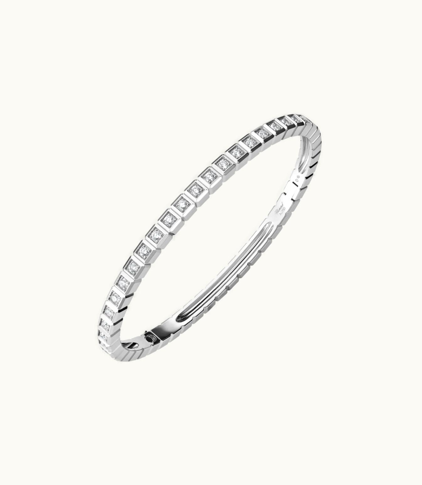 Chopard Chopard Ice Cube Bangle, Ethical White Gold, Full-Set Diamonds @858350-1007