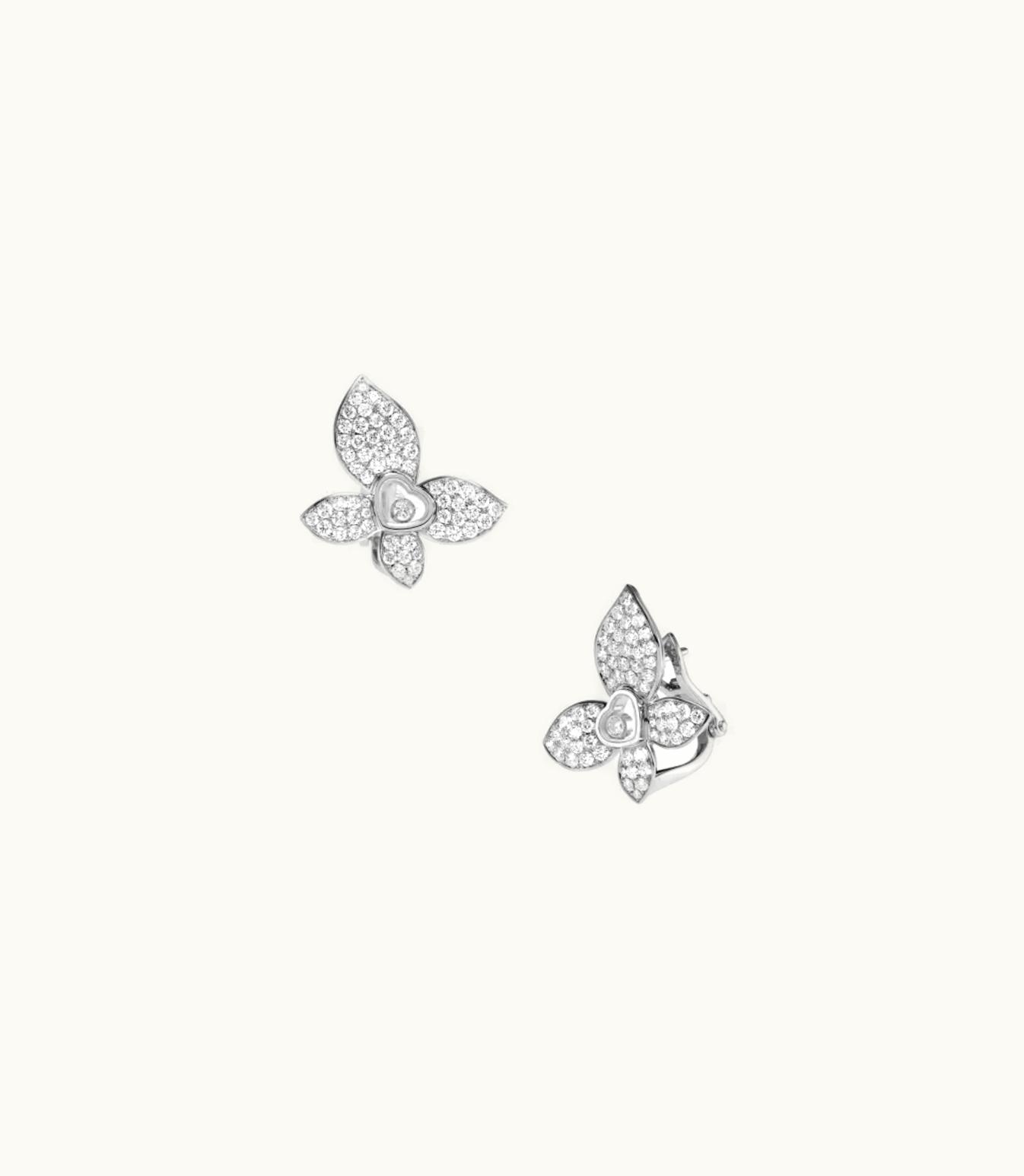 Chopard Chopard Happy Butterfly X Mariah Carey Earrings, Ethical White Gold, Diamonds