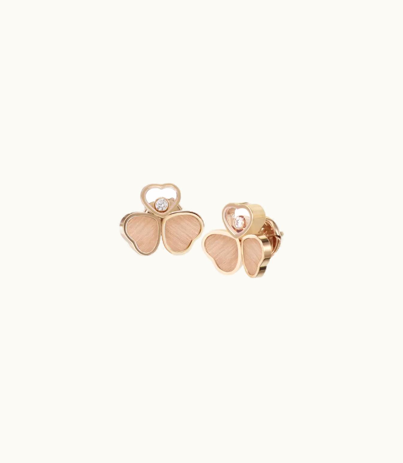 Chopard Chopard Happy Hearts Wings Earrings, Ethical Rose Gold, Diamonds