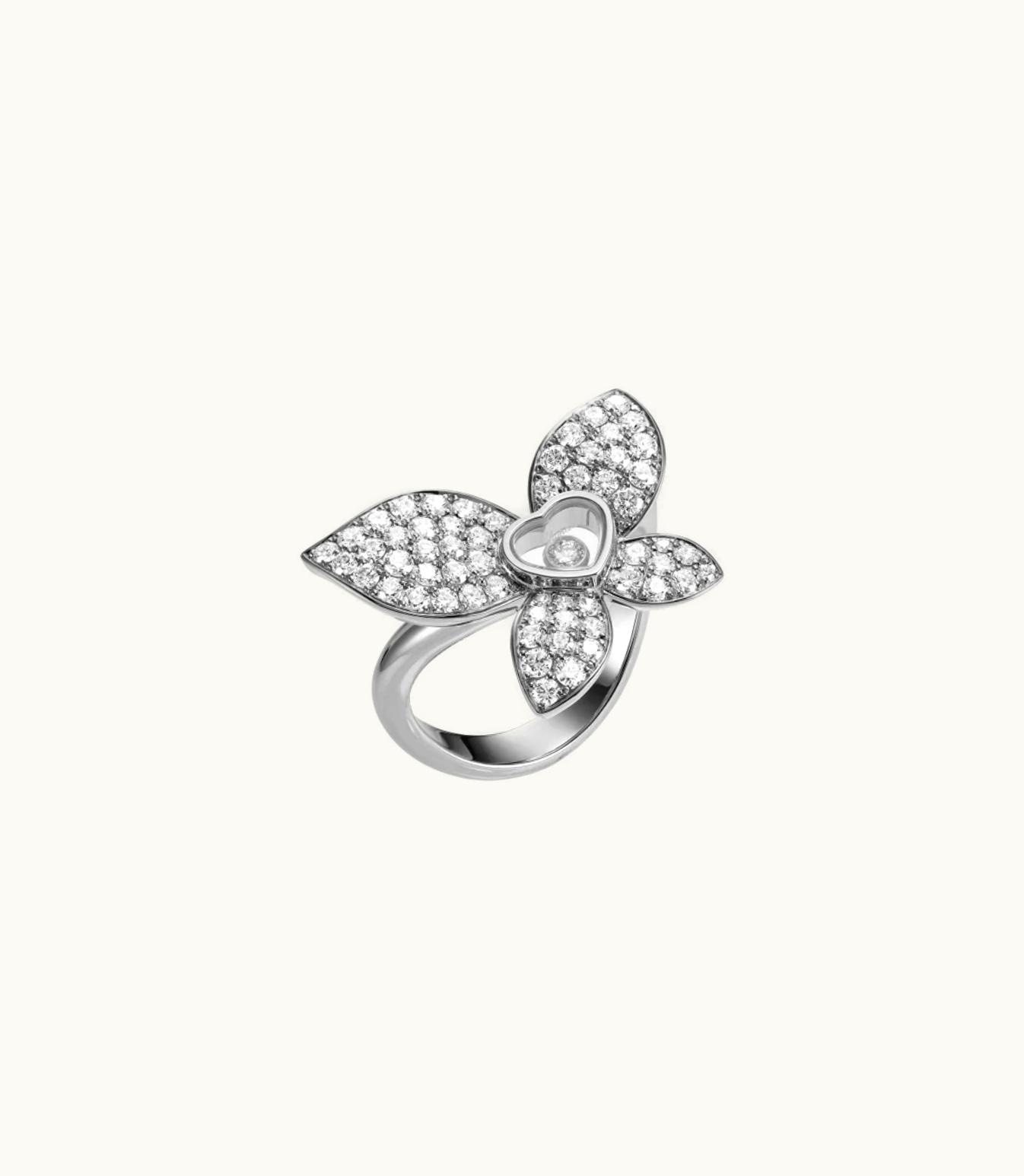 Chopard Chopard Happy Butterfly X Mariah Carey Ring, Ethical White Gold, Diamonds