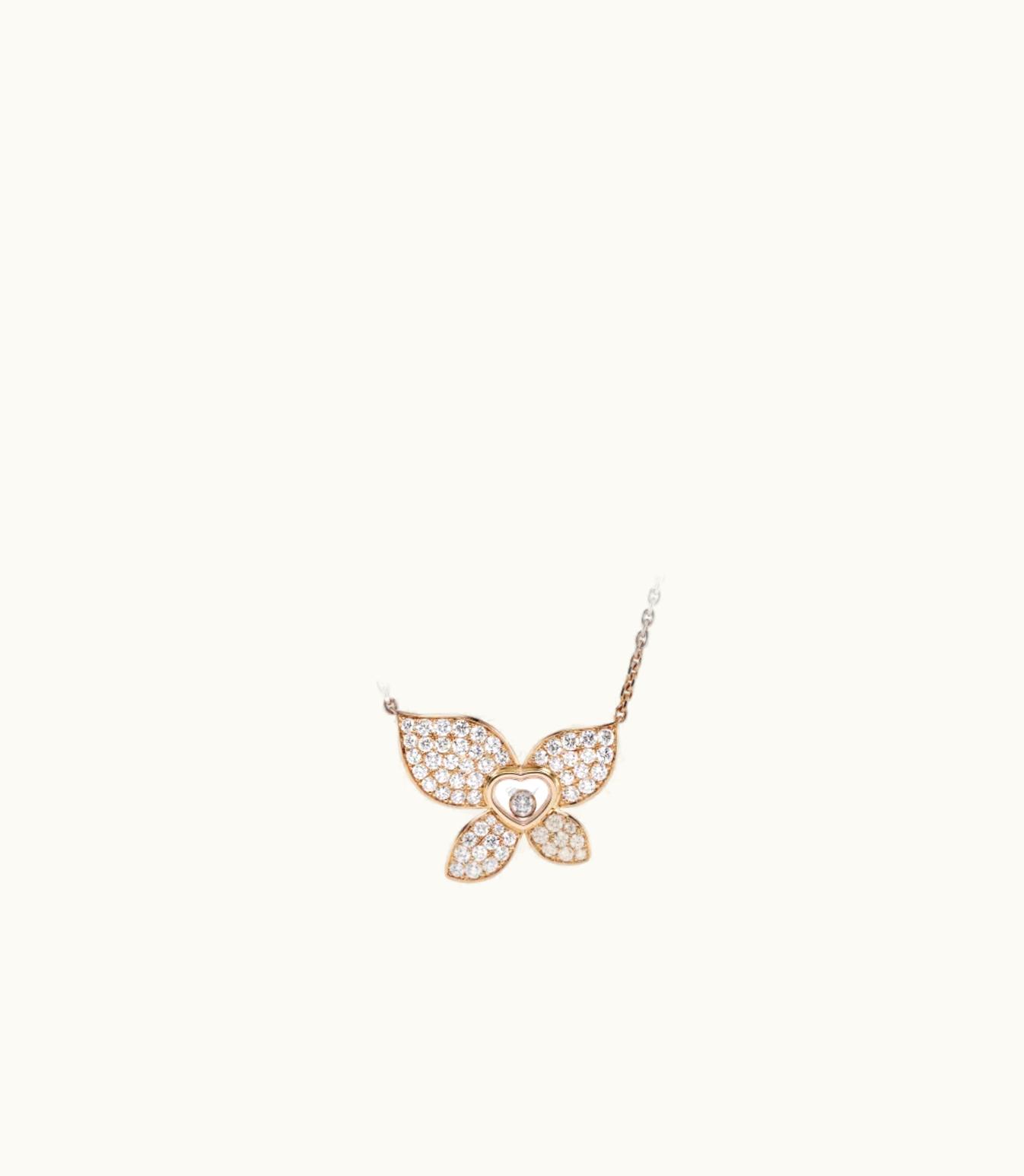 Chopard Chopard Happy Butterfly X Mariah Carey Necklace, Ethical Rose Gold, Diamonds