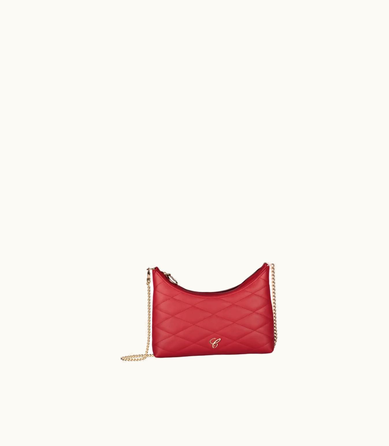 Chopard Chopard Happy Hearts Shoulder Bag Red Quilted Calfskin