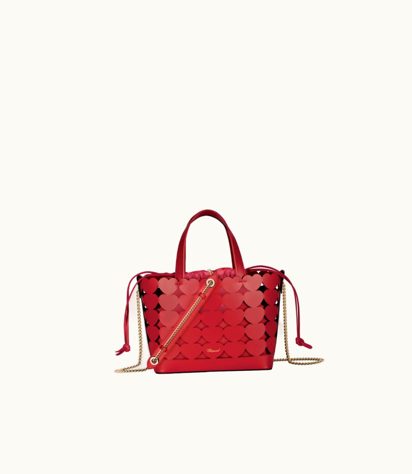 Chopard Chopard Happy Hearts Mini Tote Bag Limited Edition Red Calfskin