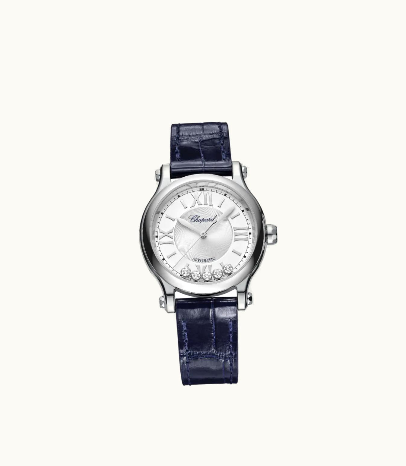 Chopard Chopard Happy Sport 33 Mm, Automatic, Stainless Steel, Diamonds 278608-3001
